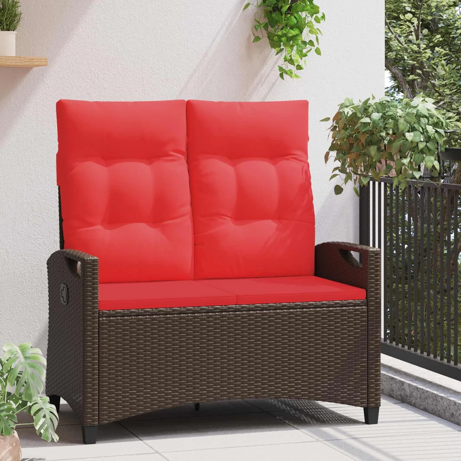 Vrtna klop Rjava in rdeča 105 x 60 x 112 cm Jeklo in poliestren - slika 3
