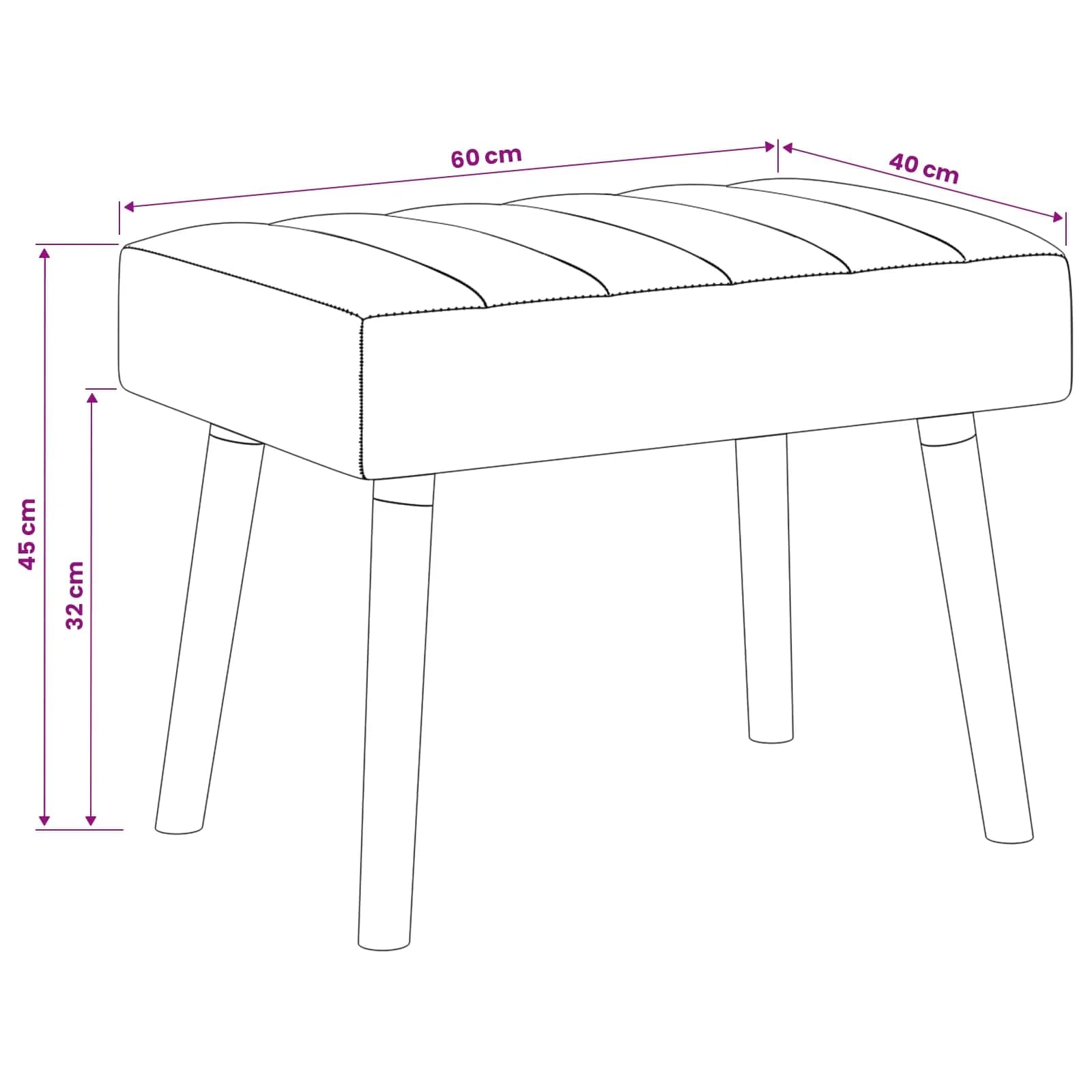 Bench z kanalnim oblazinjenjem Bela 60 x 40 x 45 cm Blago - slika 9