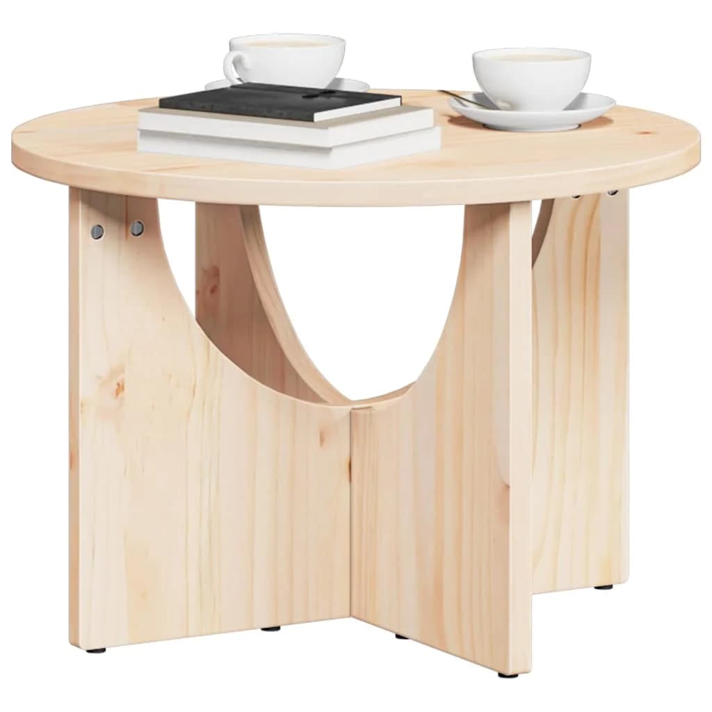 Klubska miza Naravna 50 x 50 x 35 cm Trdna borovina - slika 3
