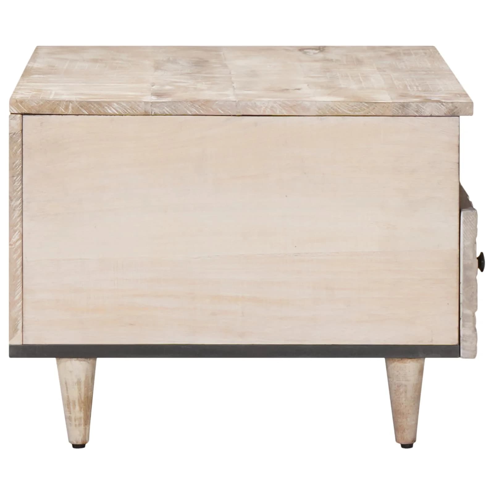 Klubska miza s predalom Bela 80 x 54 x 40 cm Masiven les manga - slika 4
