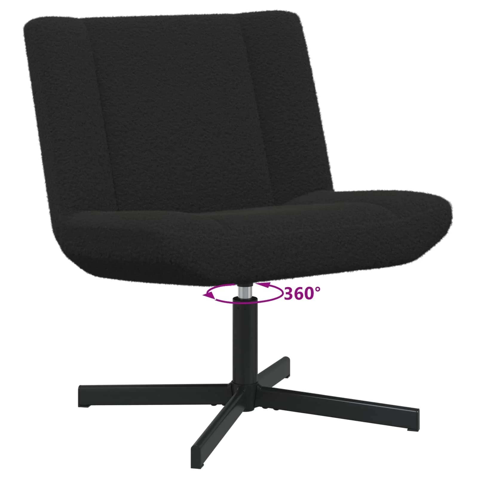 Vrtljiv stol Črna 63 x 75 x 76 cm Ovčja koža - slika 5