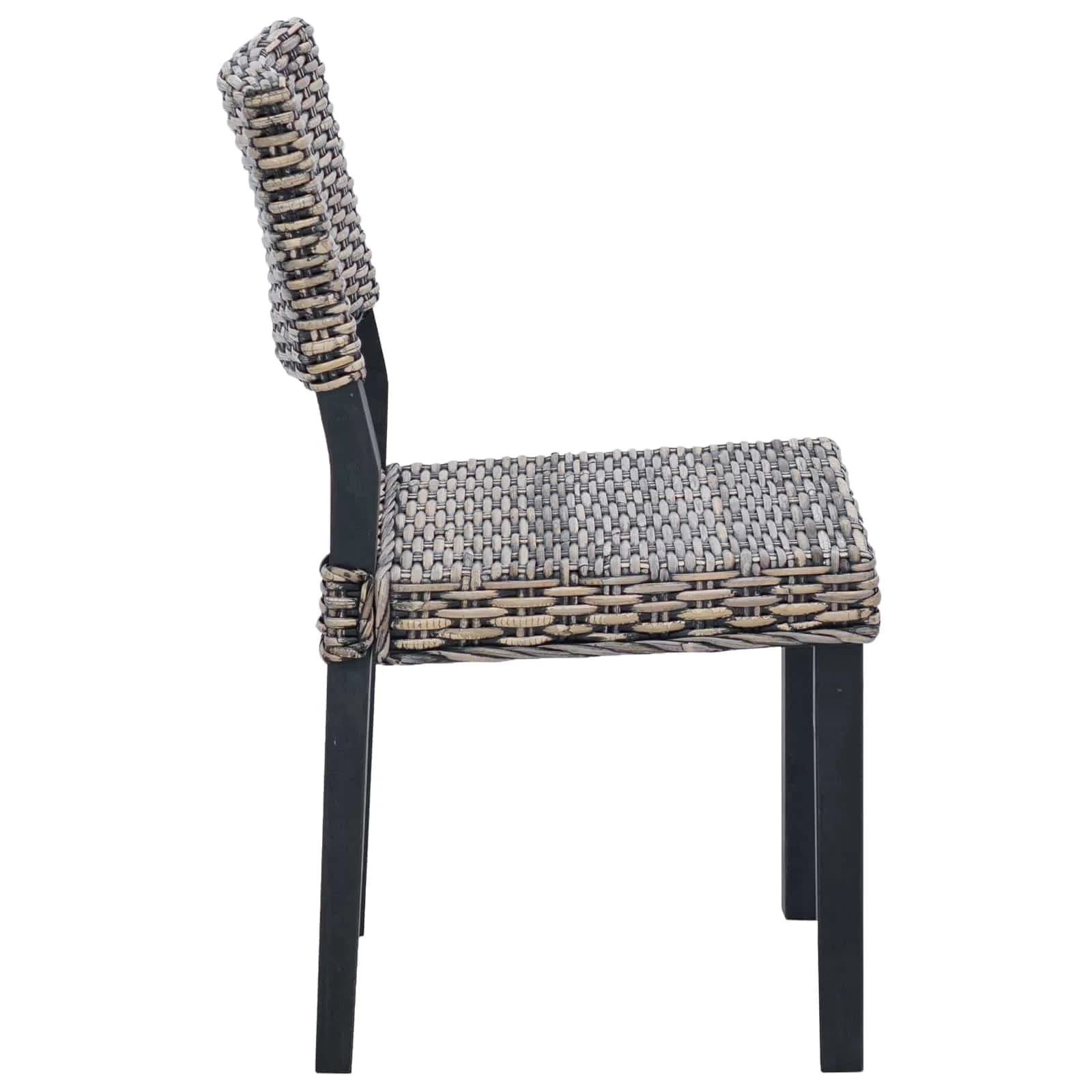 Jedilni stol 2 kos Kubu rattan Črna pranja 46 x 55 x 84 cm - slika 6