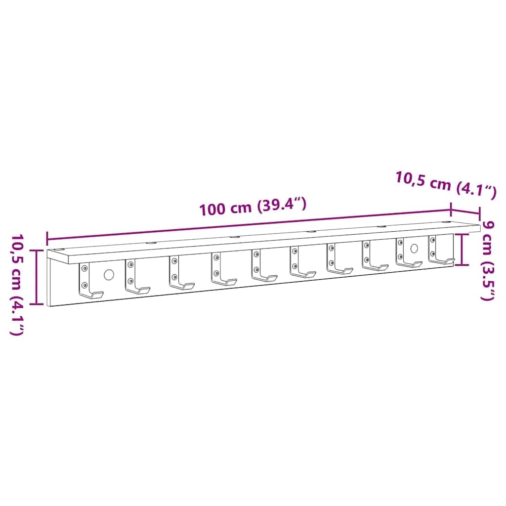 Nadwyčajna obešalnik za plašče Montaža za steno Sonoma hrast - slika 12