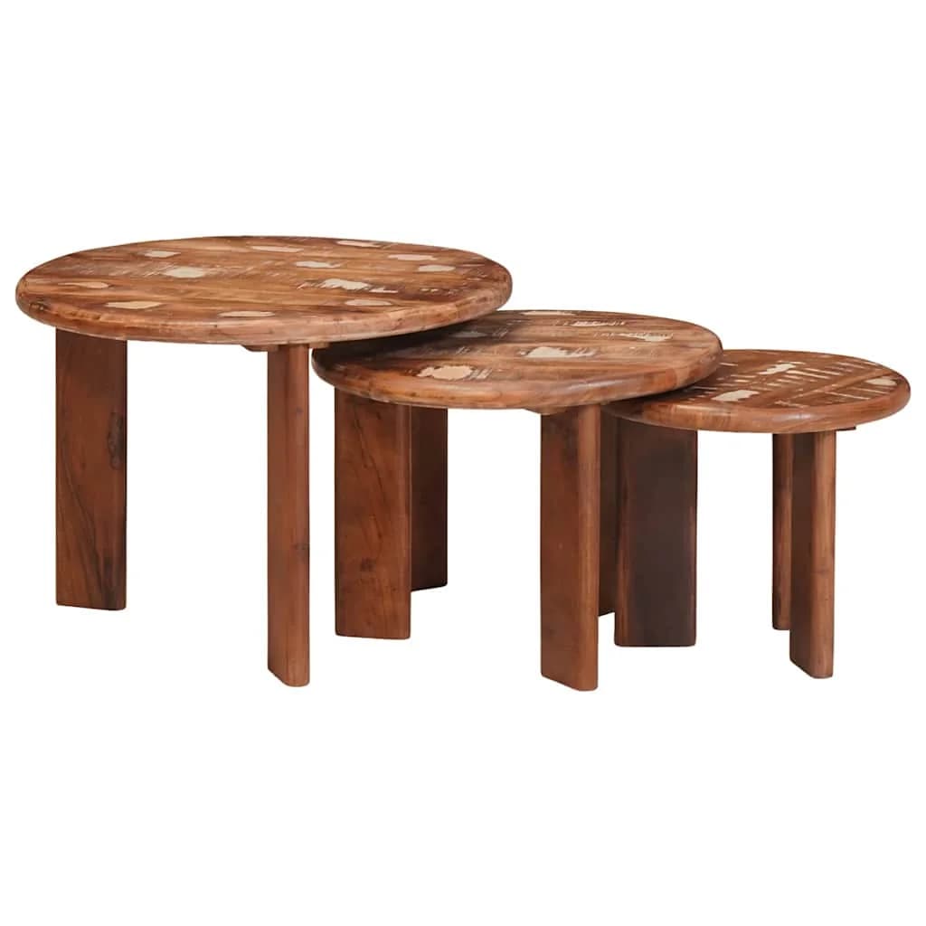 Mize za kavo z gnezdenjem 3 kos večbarvno Ø 54 x 40 cm - slika 3