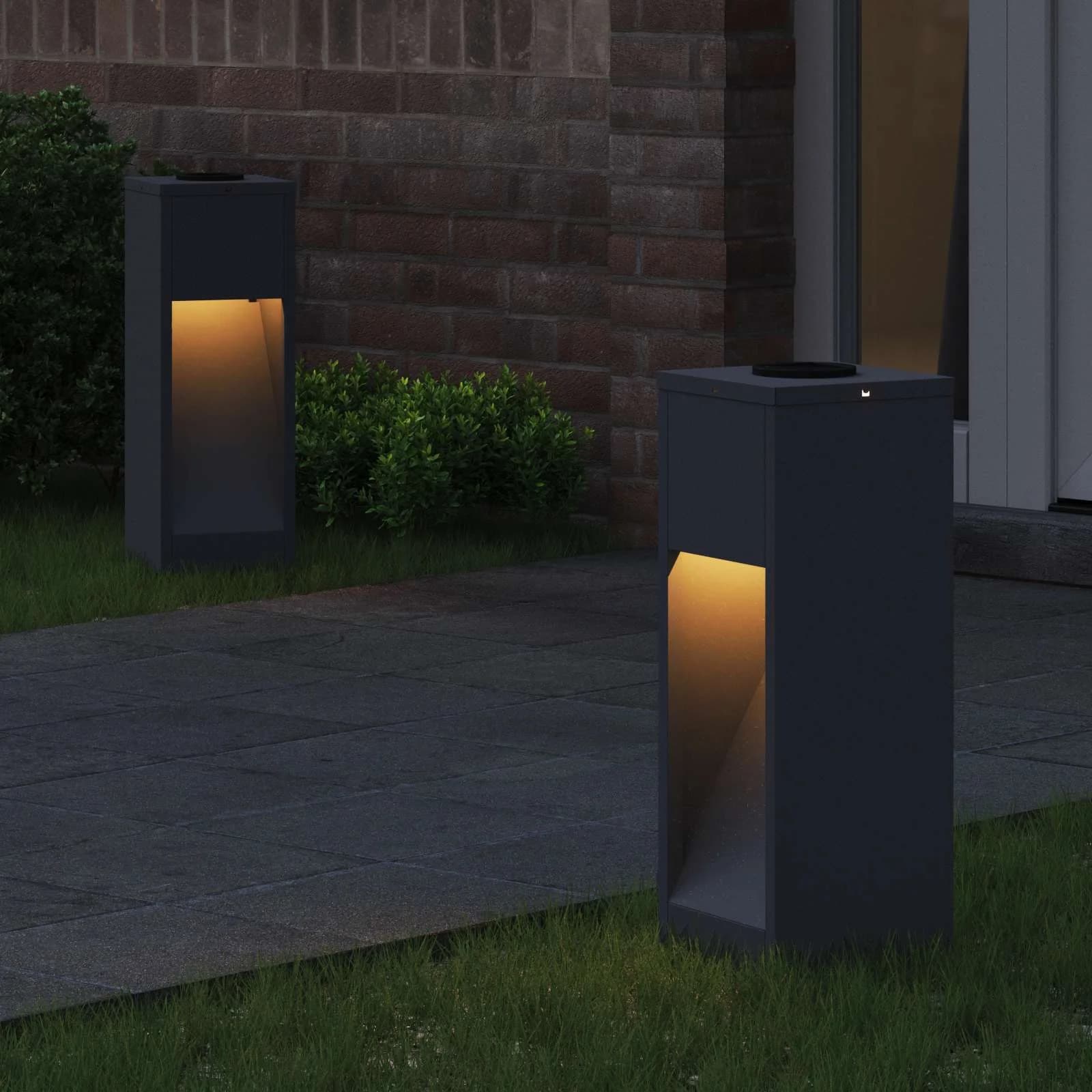 Sončna LED svetilka za pot 2 kos Toplo bela 18 x 18 x 50 cm - slika 3