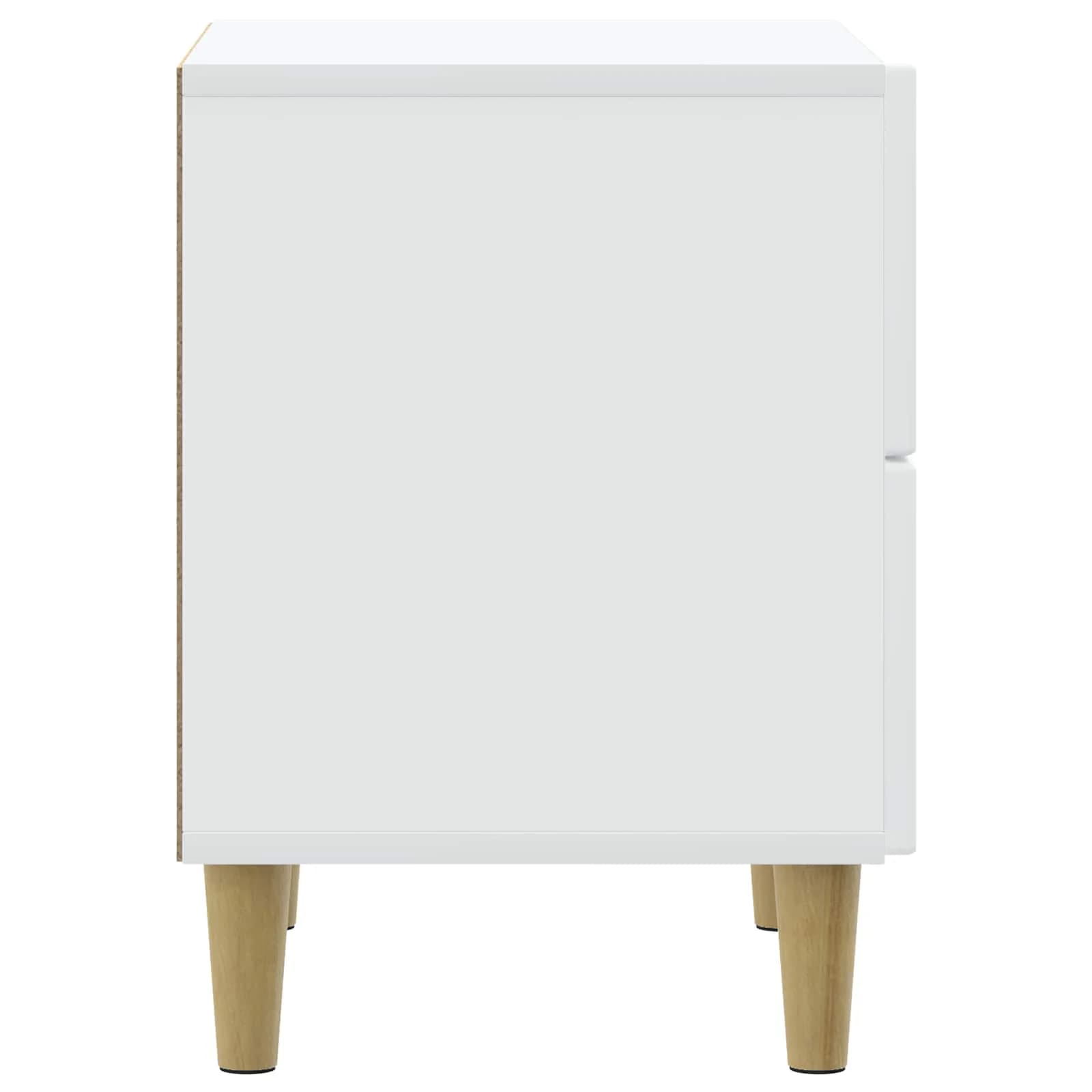 Nočna omarica s predalom Bela 43 x 34,5 x 48 cm Inženirski les - slika 6