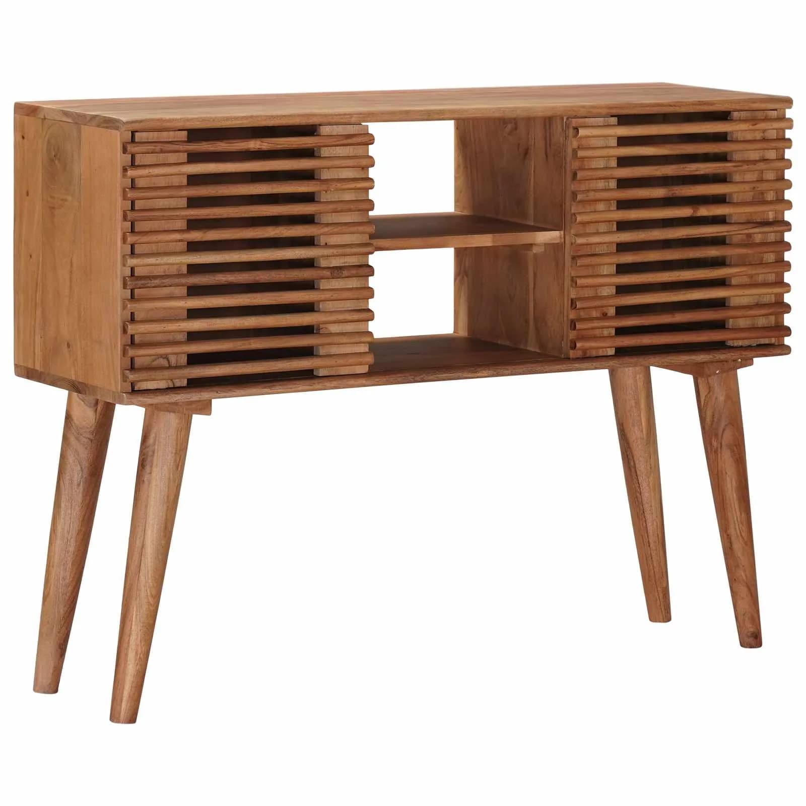 Ročno izdelana končna miza Teak rjava 100 x 30 x 75 cm - slika 3