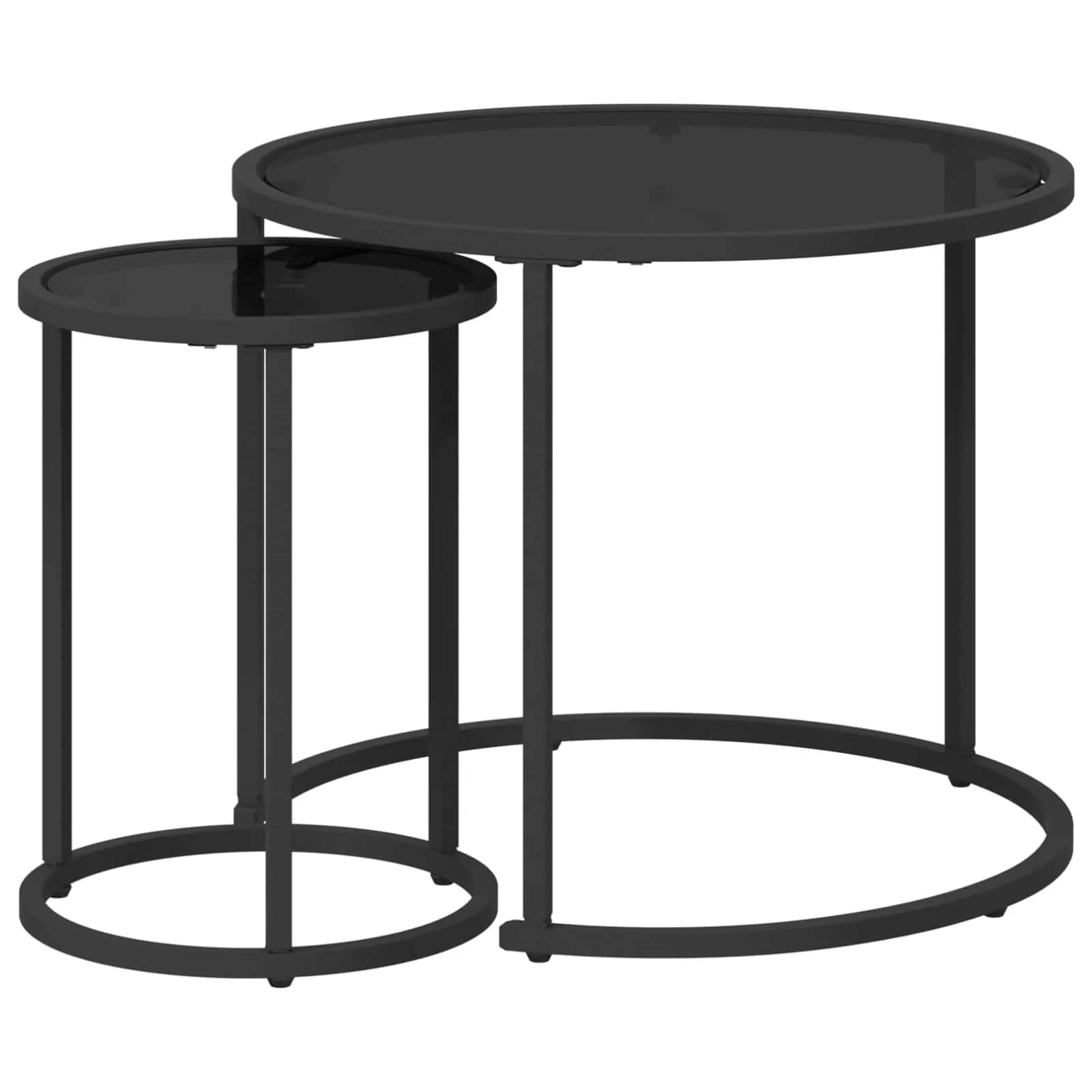 Set kavno mizico 2 kos 55 x 55 x 45 cm jeklo - slika 2