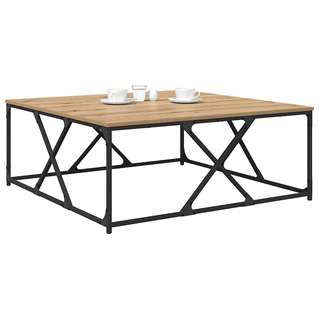 Klubska miza Umetni hrast 100 x 100 x 40 cm Inženirski les - slika 3