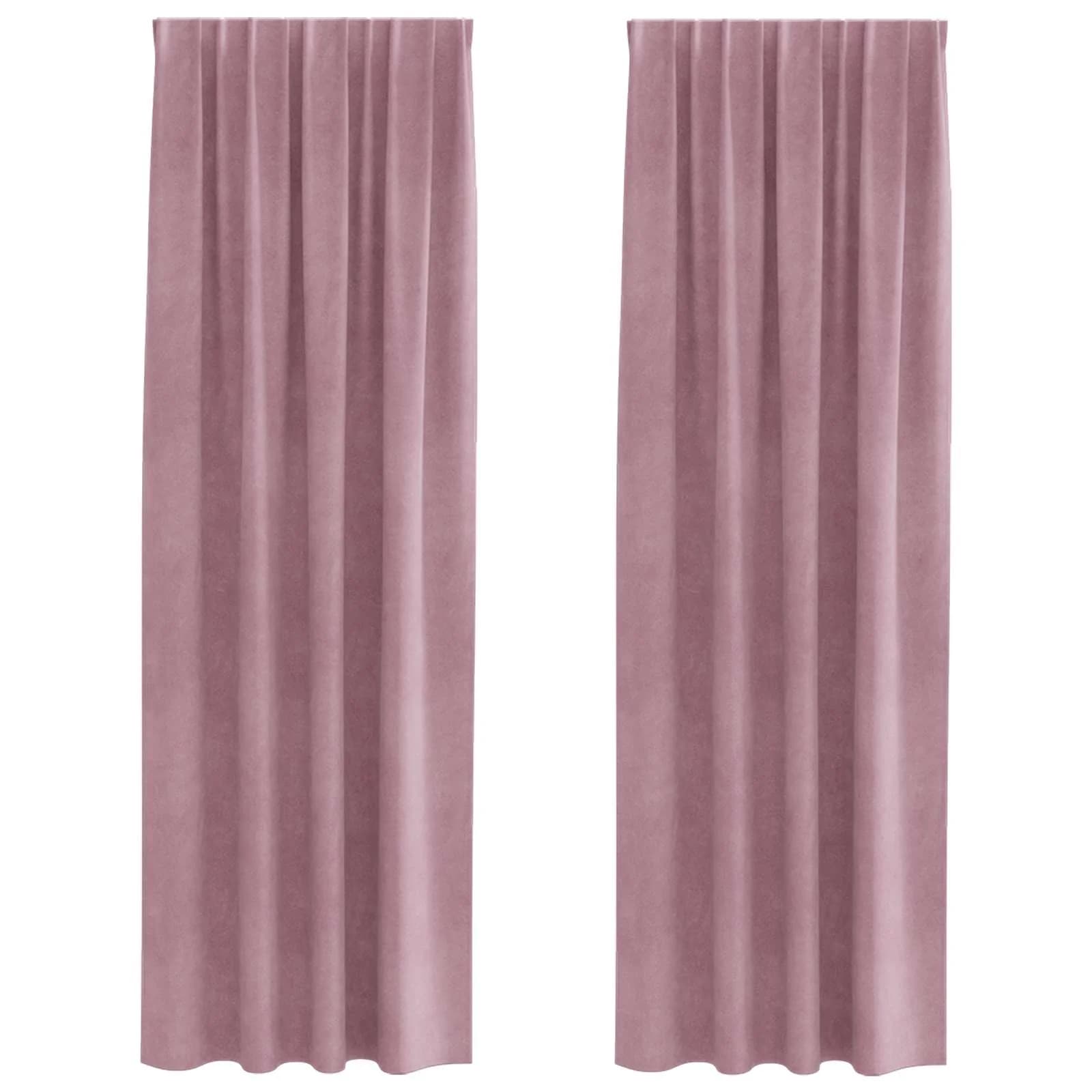Zatemnitvene zavese 2 kos Temno roza 140 x 245 cm Žamet - slika 2