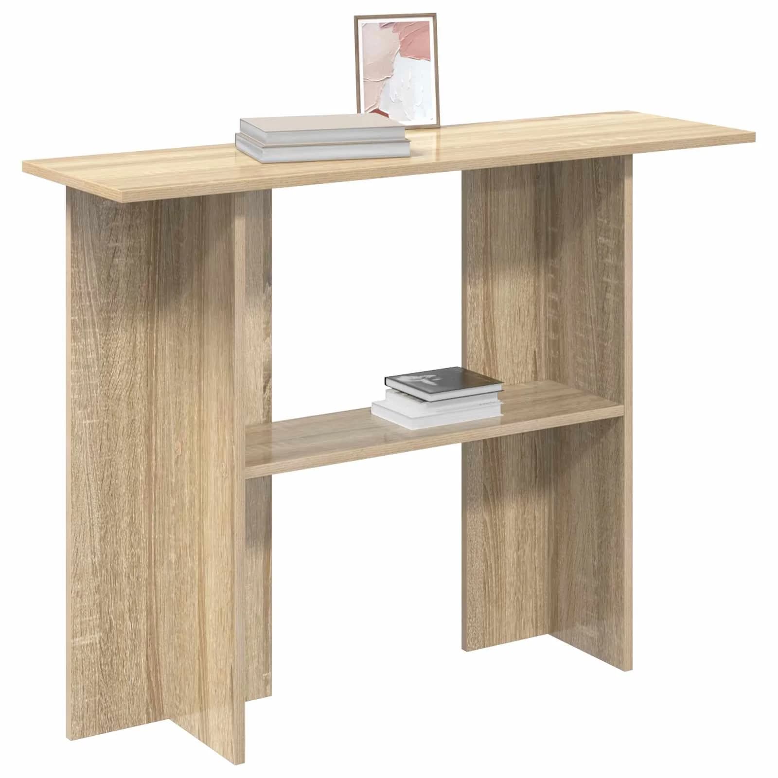 Konzolna miza Sonoma hrast 100 x 30 x 75 cm Inženirski les - slika 3