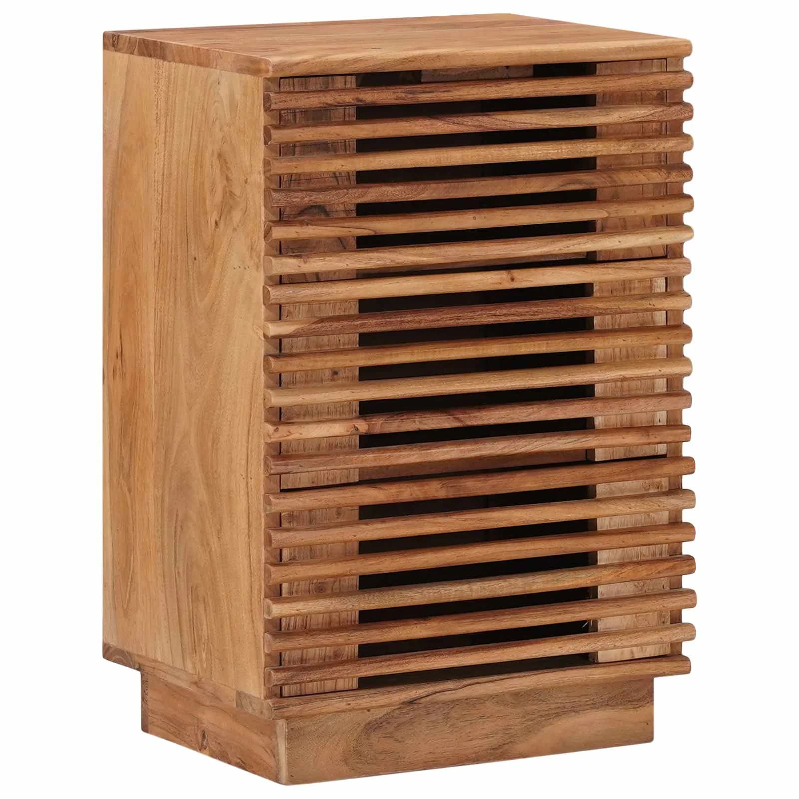 Ročno izdelana nočna omarica Teak rjava 40 x 30 x 60 cm - slika 2