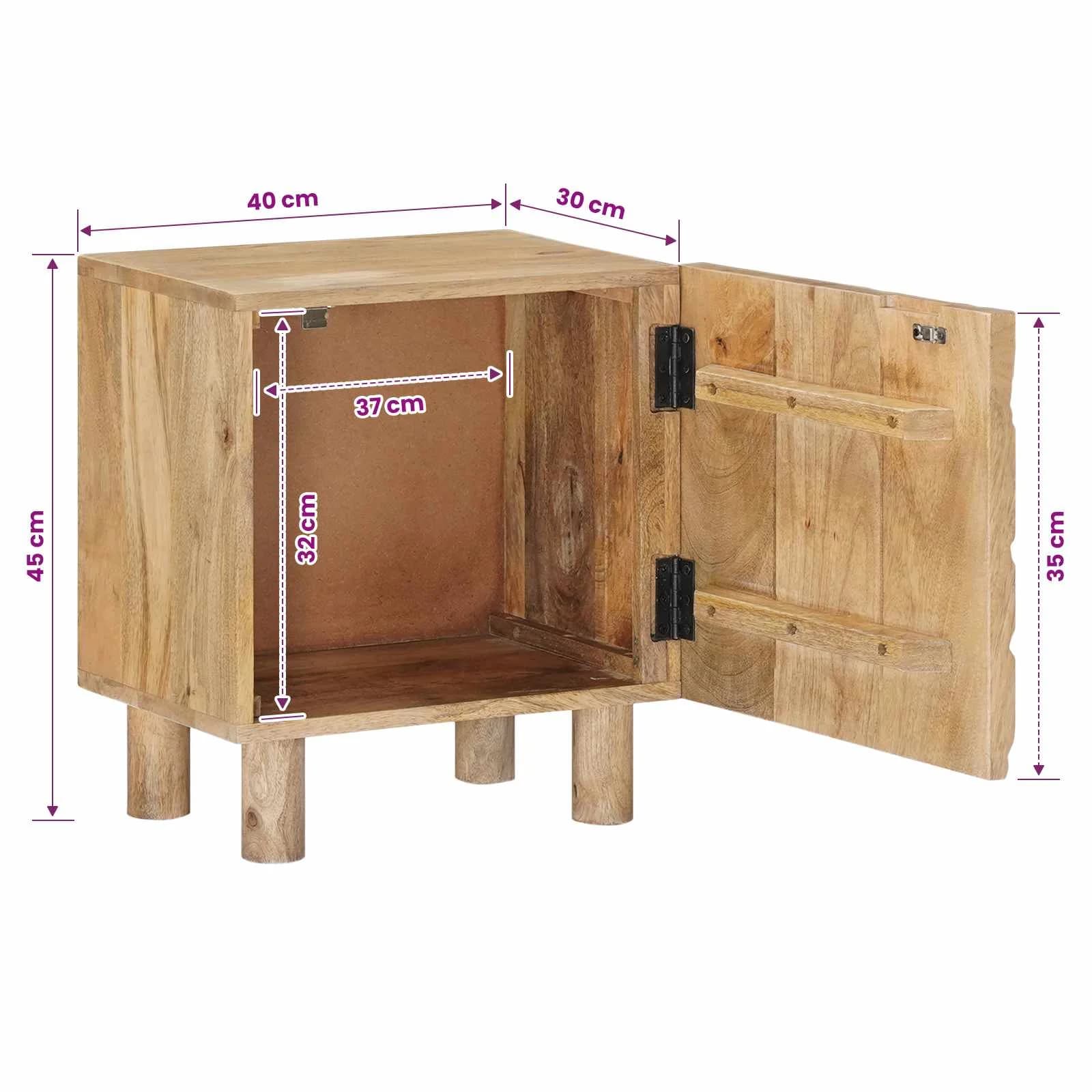 Ročno izdelana nočna omarica Teak rjava 40 x 30 x 45 cm - slika 11