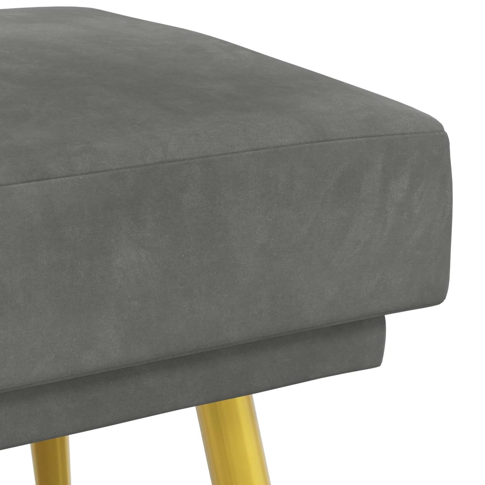 Dvojna klop Temno siva 120 x 45 x 46 cm Žamet - slika 6