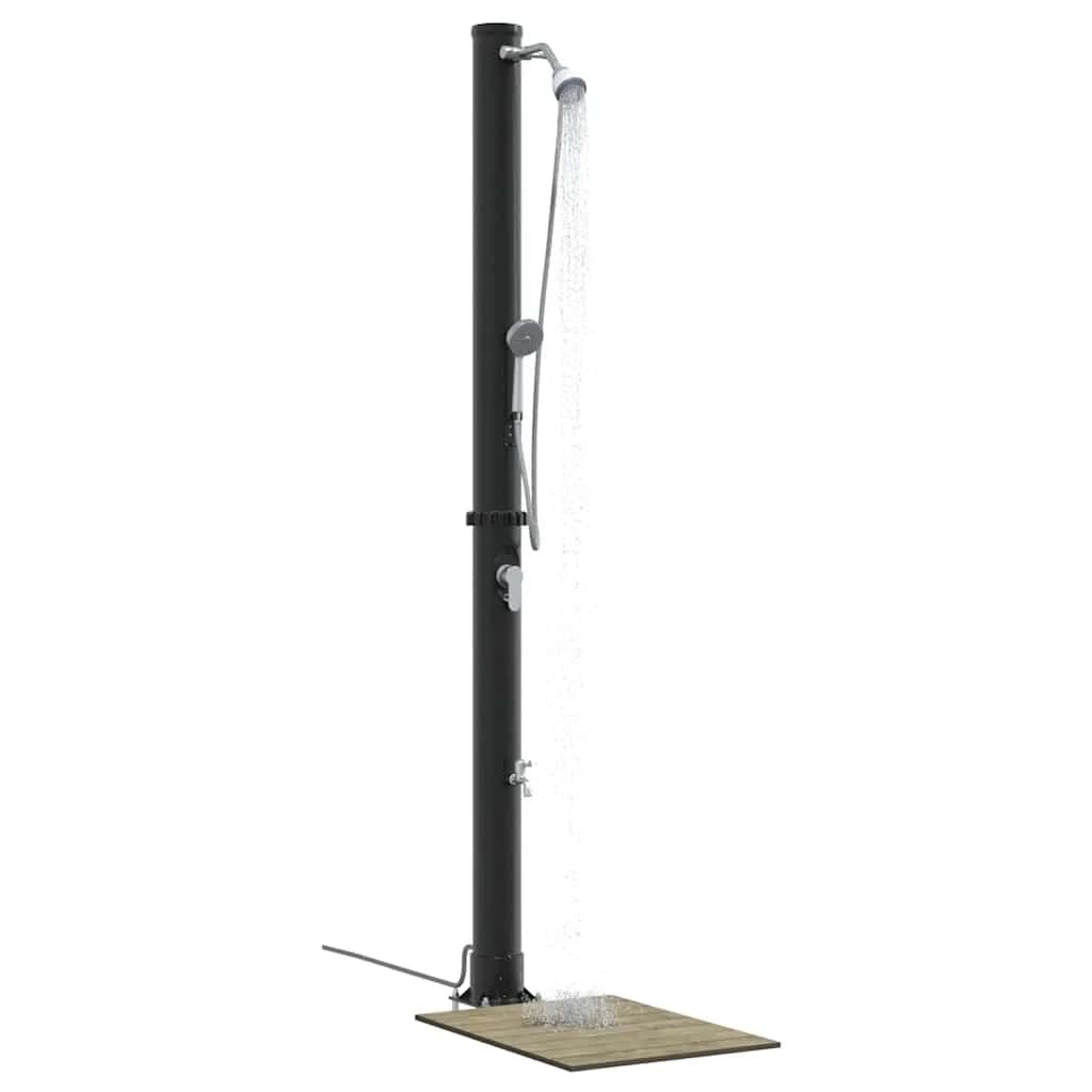Zunanja sončna prha Črna 217 cm PVC in aluminij - slika 3