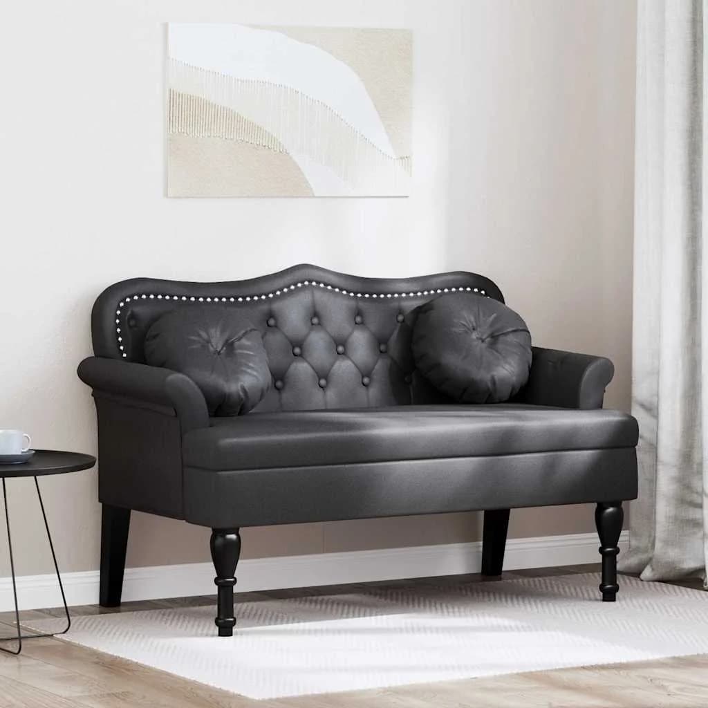 Chesterfield klop Črna 120,5 x 65 x 75 cm Umjetno usnje