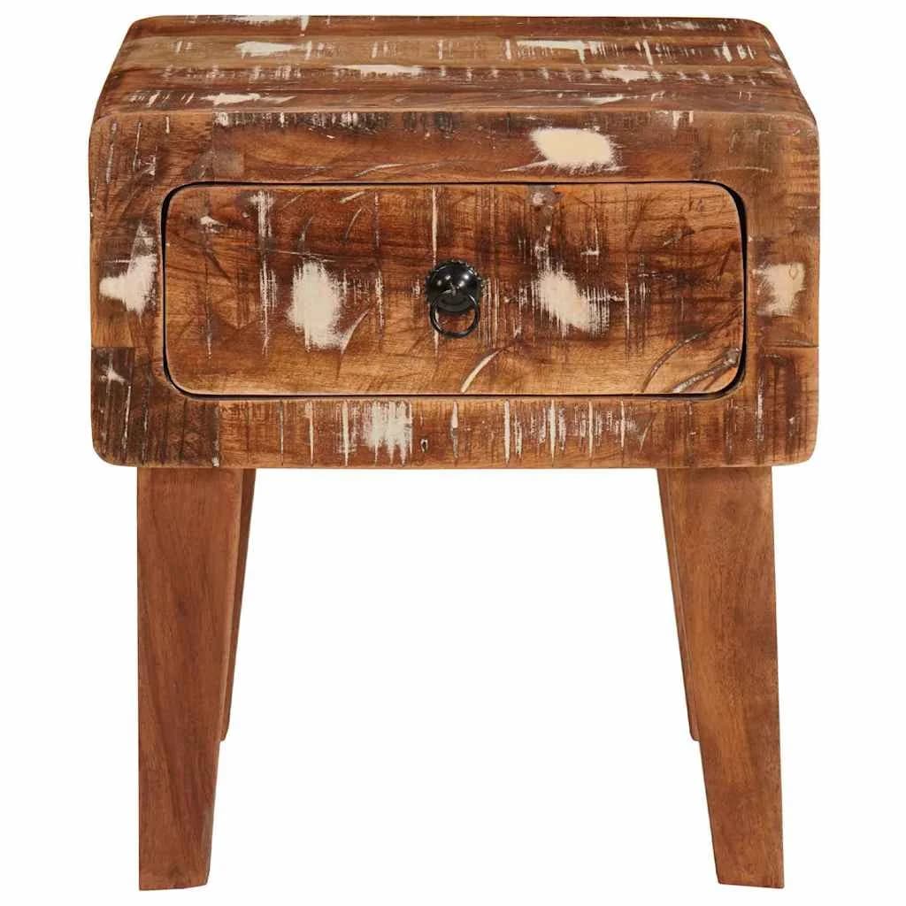 Stranska miza Rjava 40 x 32 x 46 cm Trdna obnovljena les - slika 5