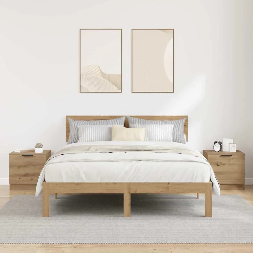 Posteljna omarica 2 kos Umetni hrast 40 x 39 x 40cm - slika 4