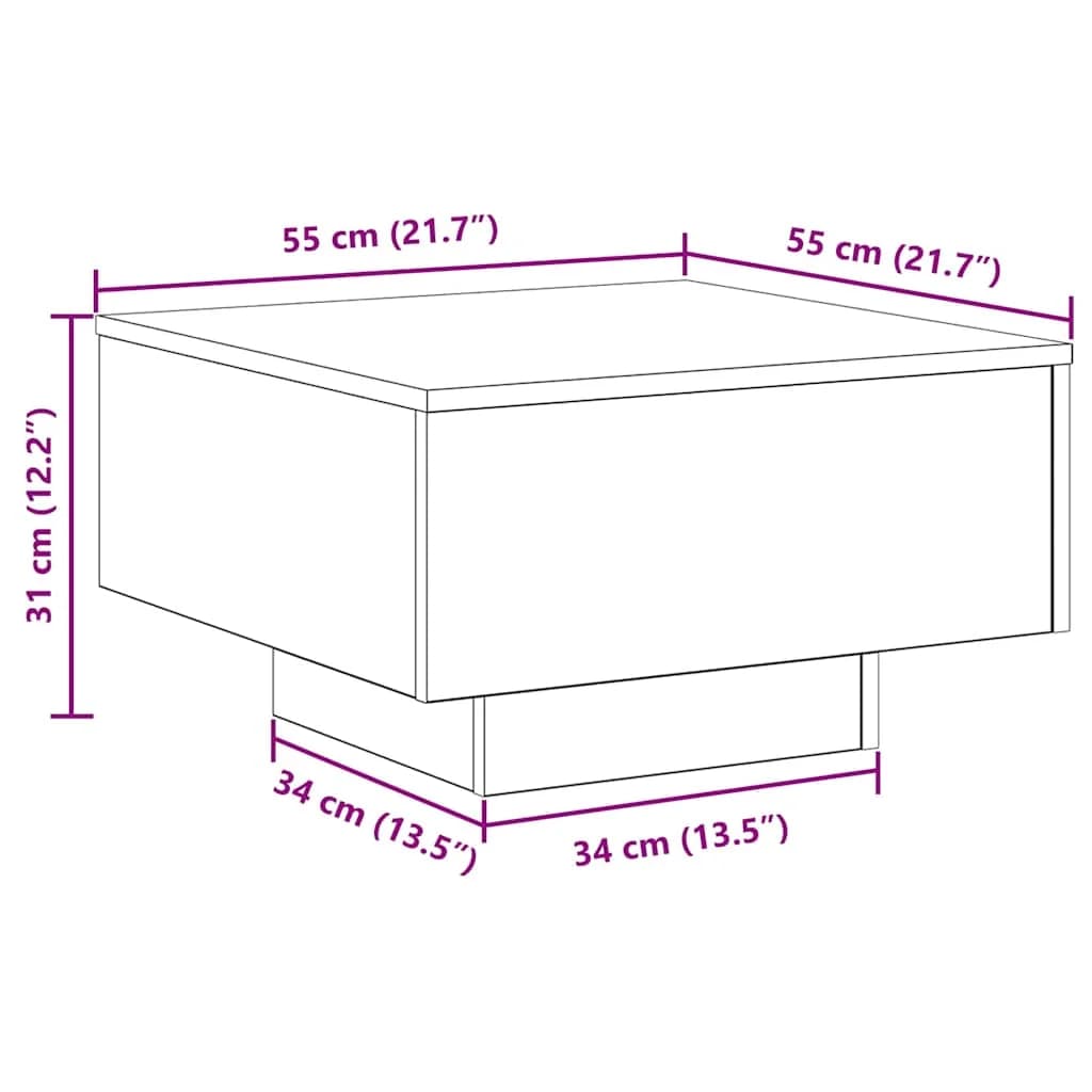 Klubska miza Črna Orehovina 55 x 55 x 31 cm - slika 10