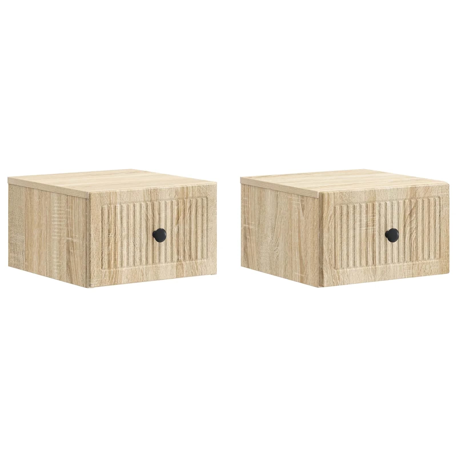 Stenski nočni omarici 2 kos Sonoma hrast 33 x 34,5 x 20 cm - slika 2