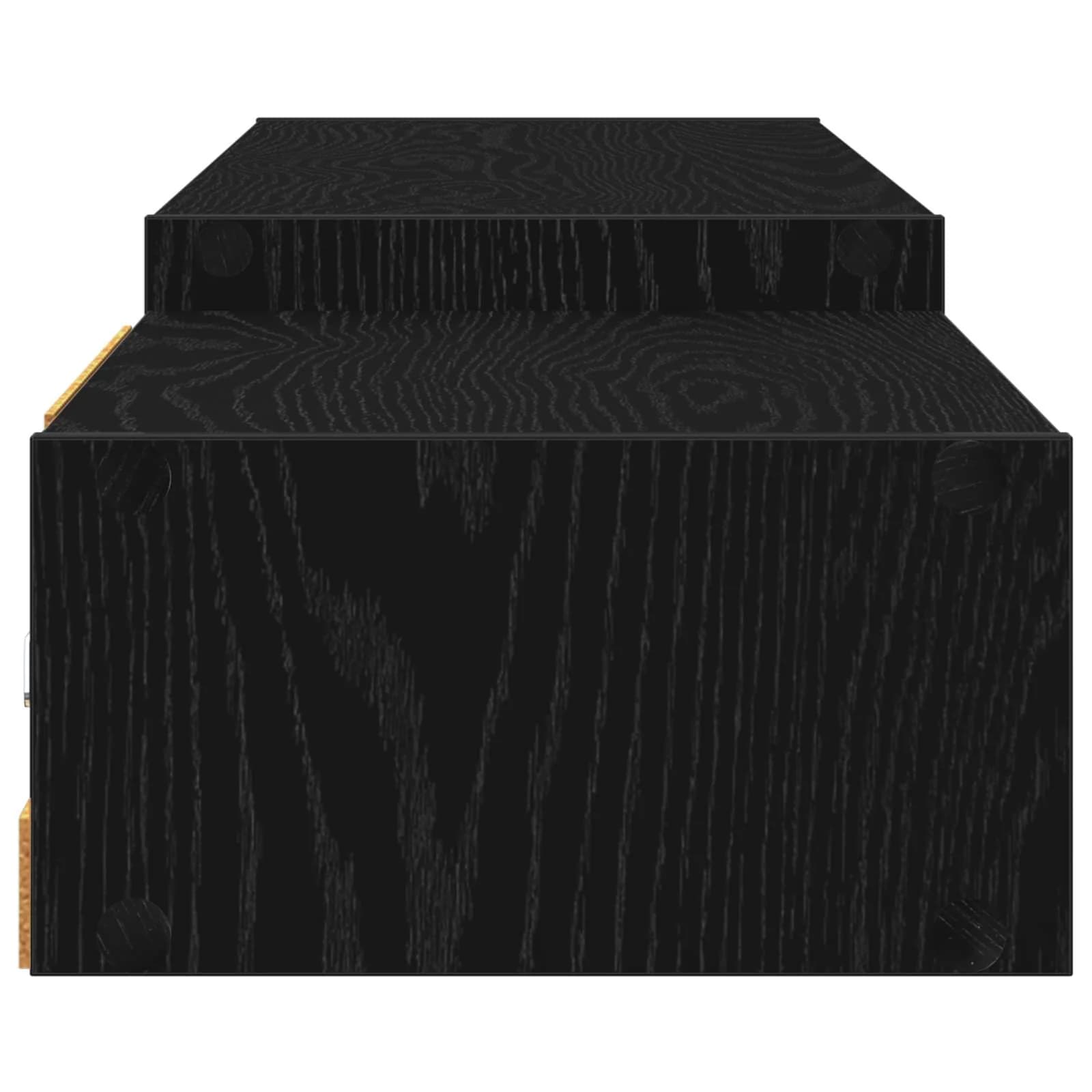 Stenska TV omarica Montaža za steno Črni hrast 220 x 28 x 21 cm - slika 6