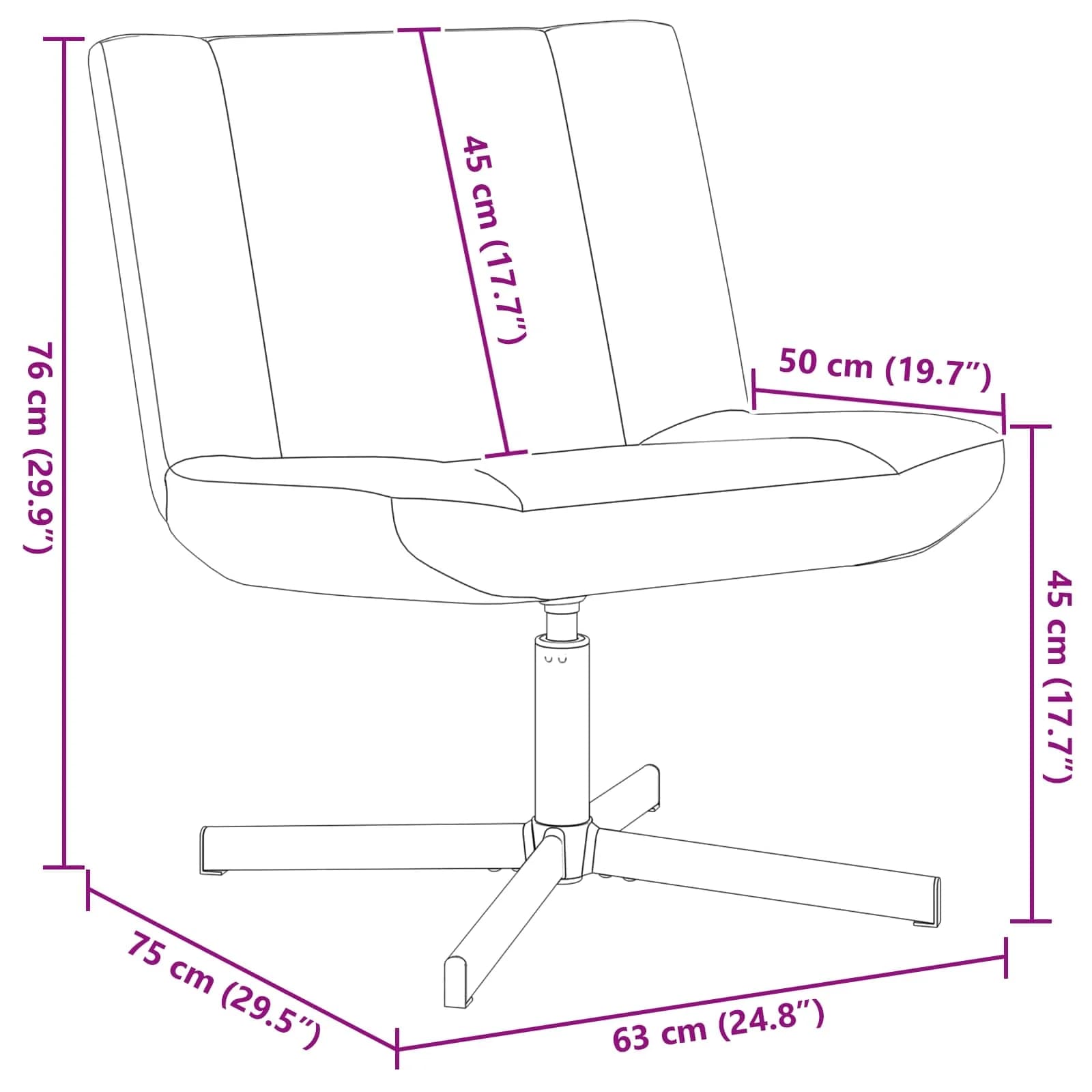 Vrtljiv stol Roza 63 x 75 x 76 cm Ovčja koža - slika 7