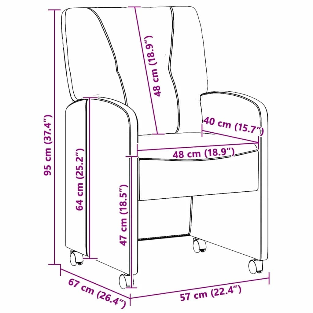 Jedilni stoli s kolesi 2 kos blago Temno zelena 57 x 67 x 95 cm - slika 11