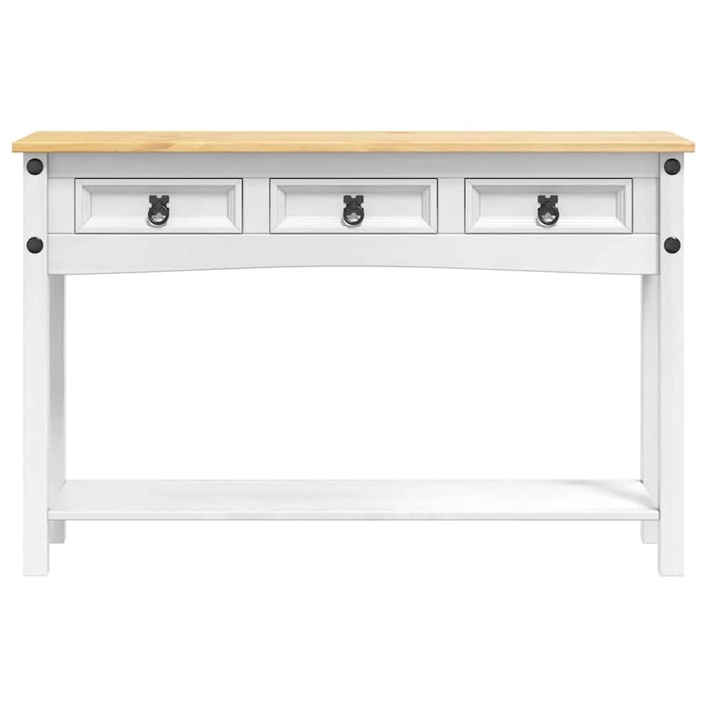 Stranska miza Corona Bela 114 x 34,5 x 73 cm Masivno borovo les - slika 4