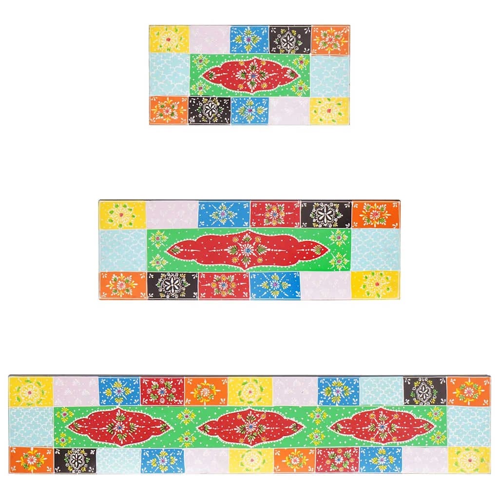 Stenske police Montaža za steno 3 kos večbarvno 100 x 20 x 6 cm - slika 7