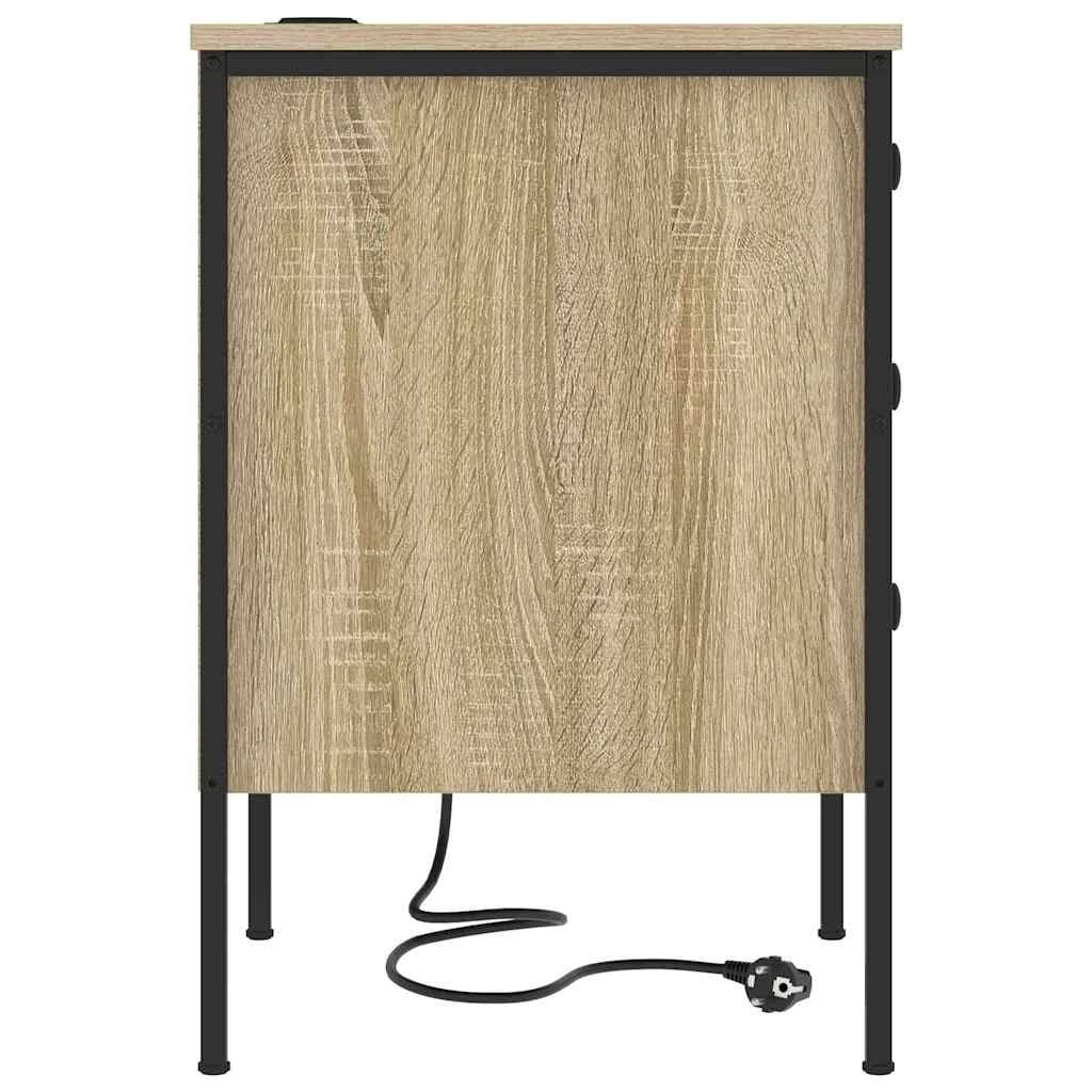 Nočna omarica 2 kos Sonoma hrast 42 x 41 x 61 cm Inženirski les - slika 8