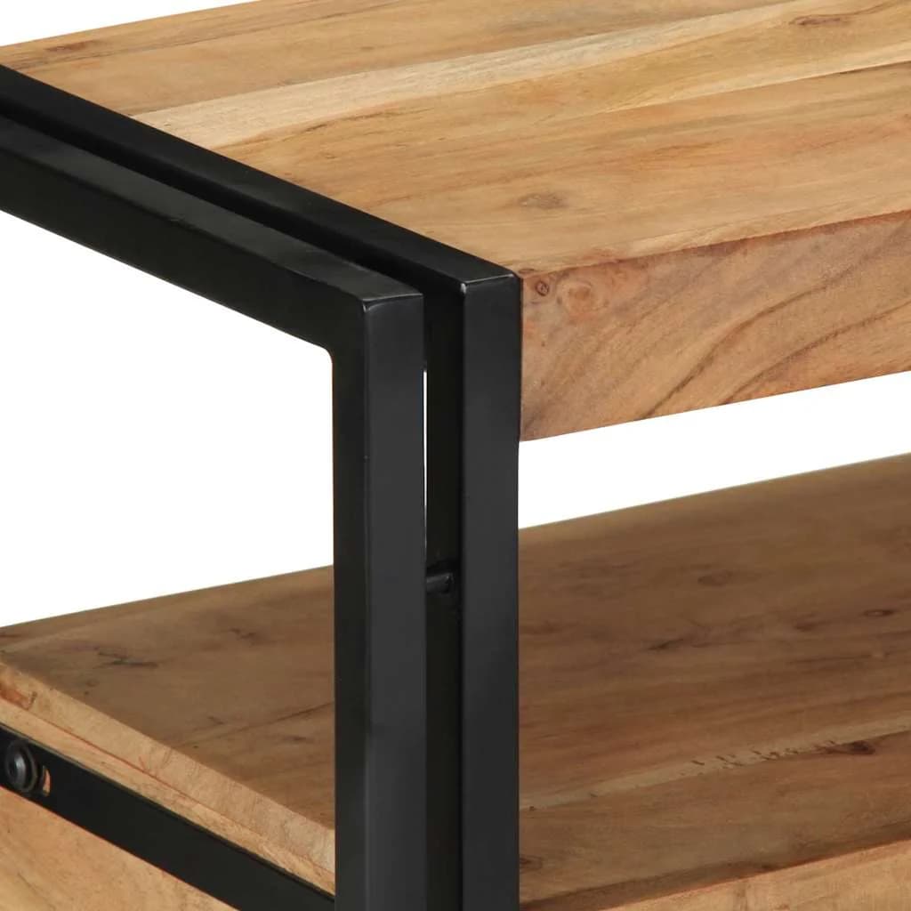 Konzolna miza Rjava 90 x 33 x 75 cm Masiven les akacije - slika 8