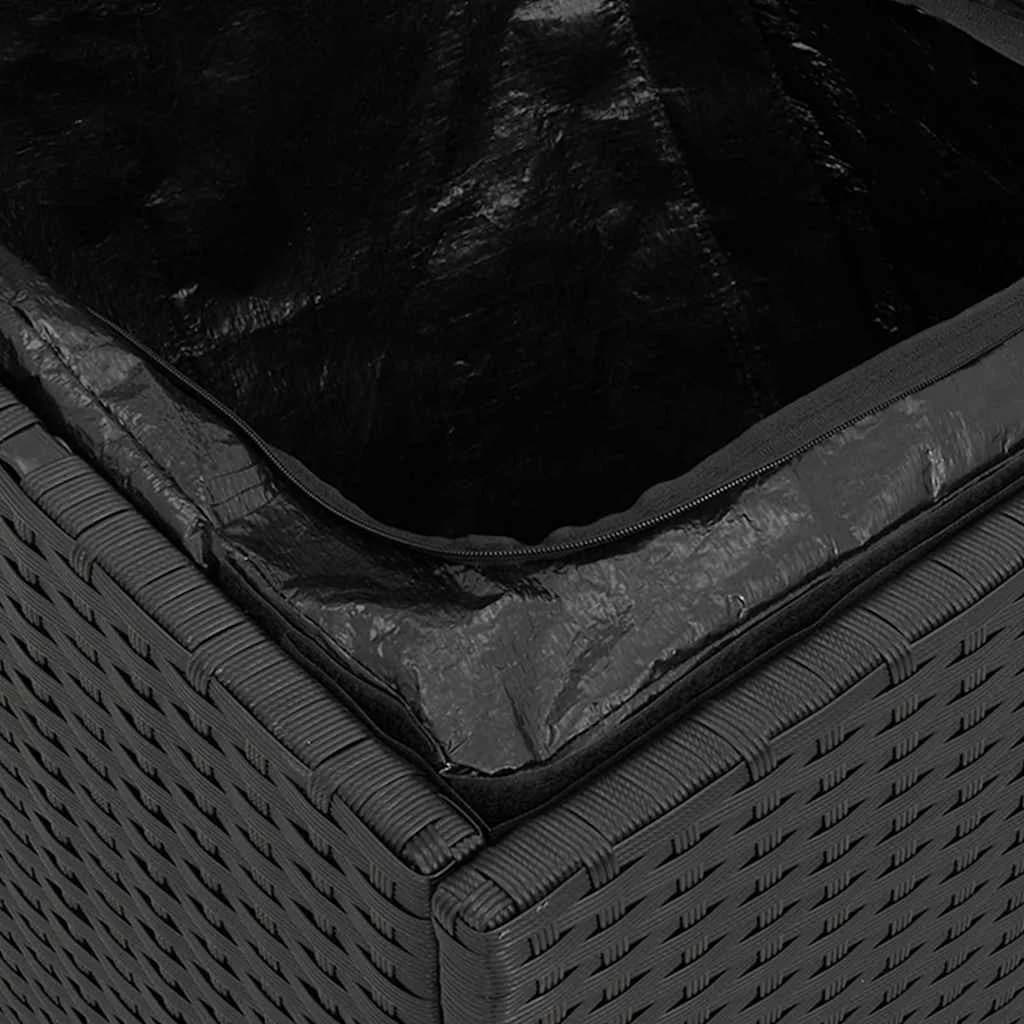 Škatla za blazine Črna 50 x 50 x 50 cm poli ratan - slika 9