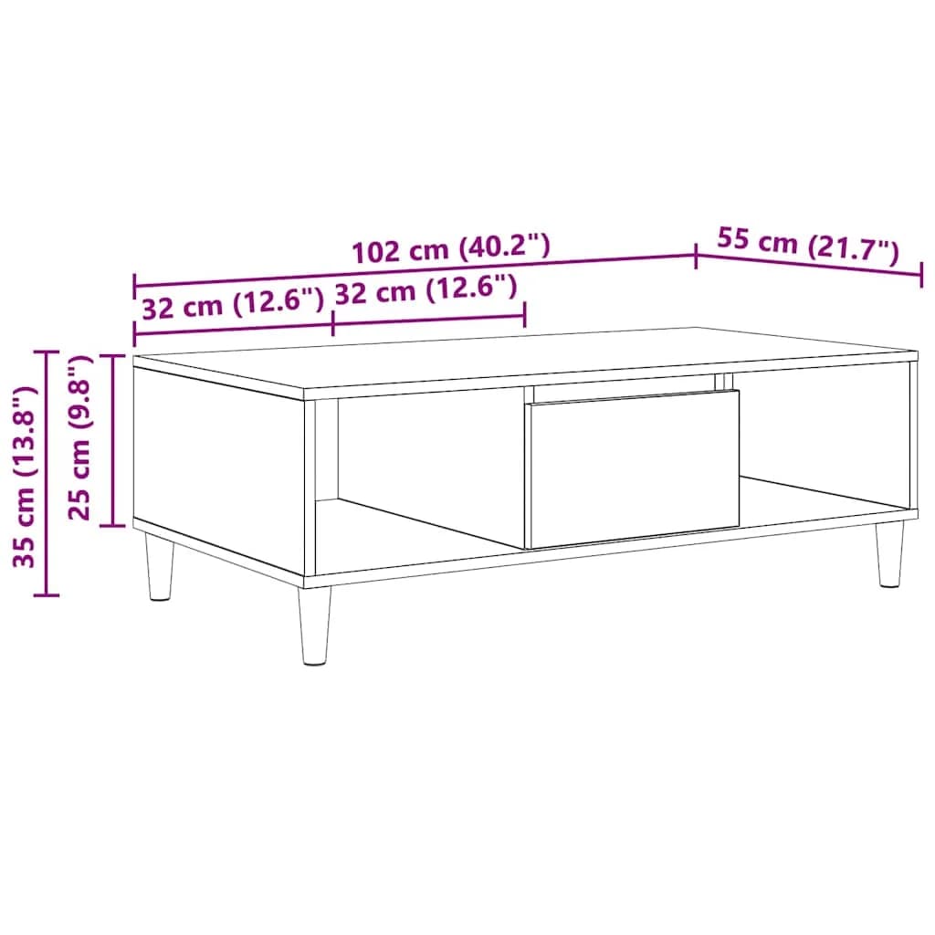 Klubska miza Star les 102 x 55 x 35 cm Inženirski les - slika 12