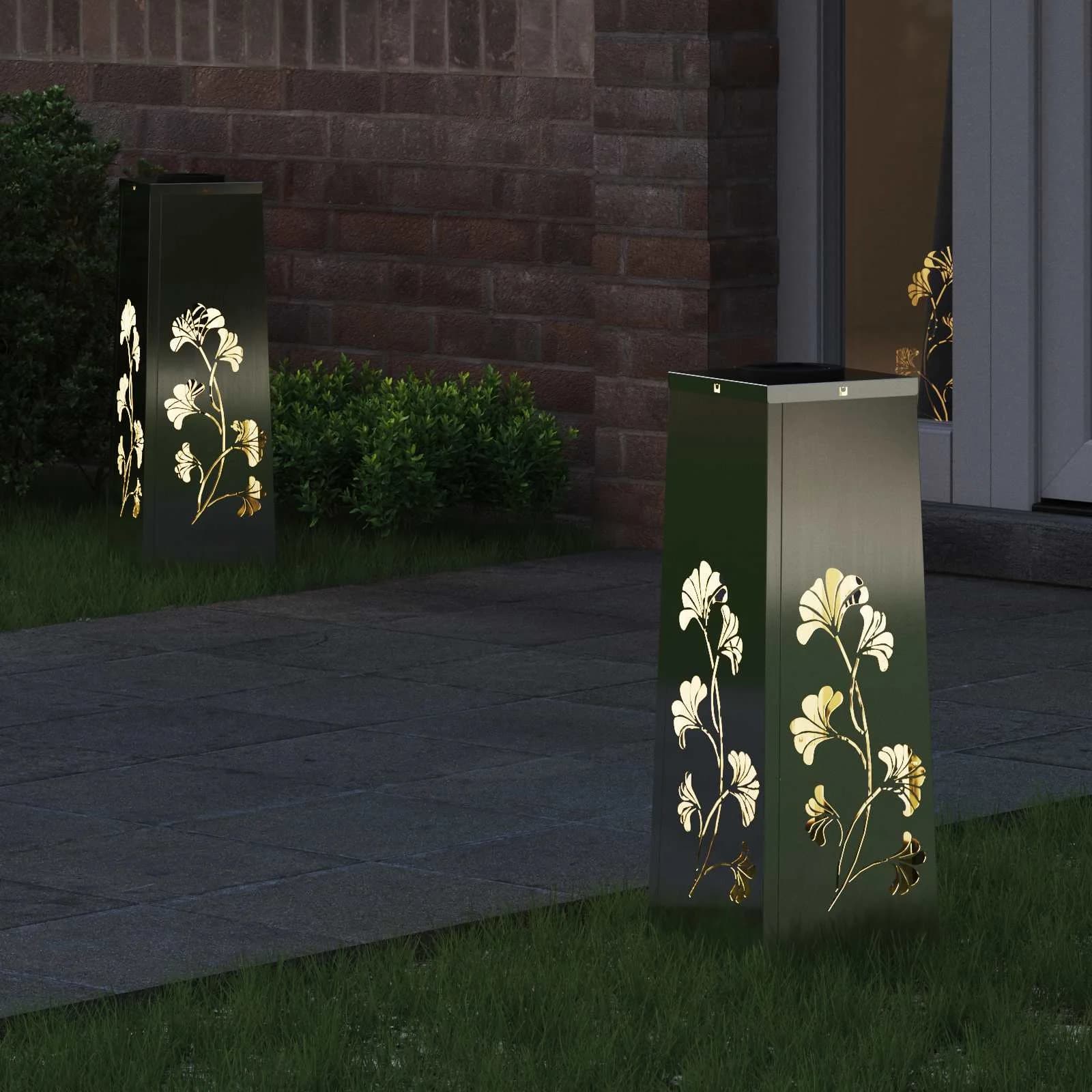 Solarno LED svetilo za pot 2 kos Toplo bela 18 x 18 x 50 cm - slika 3