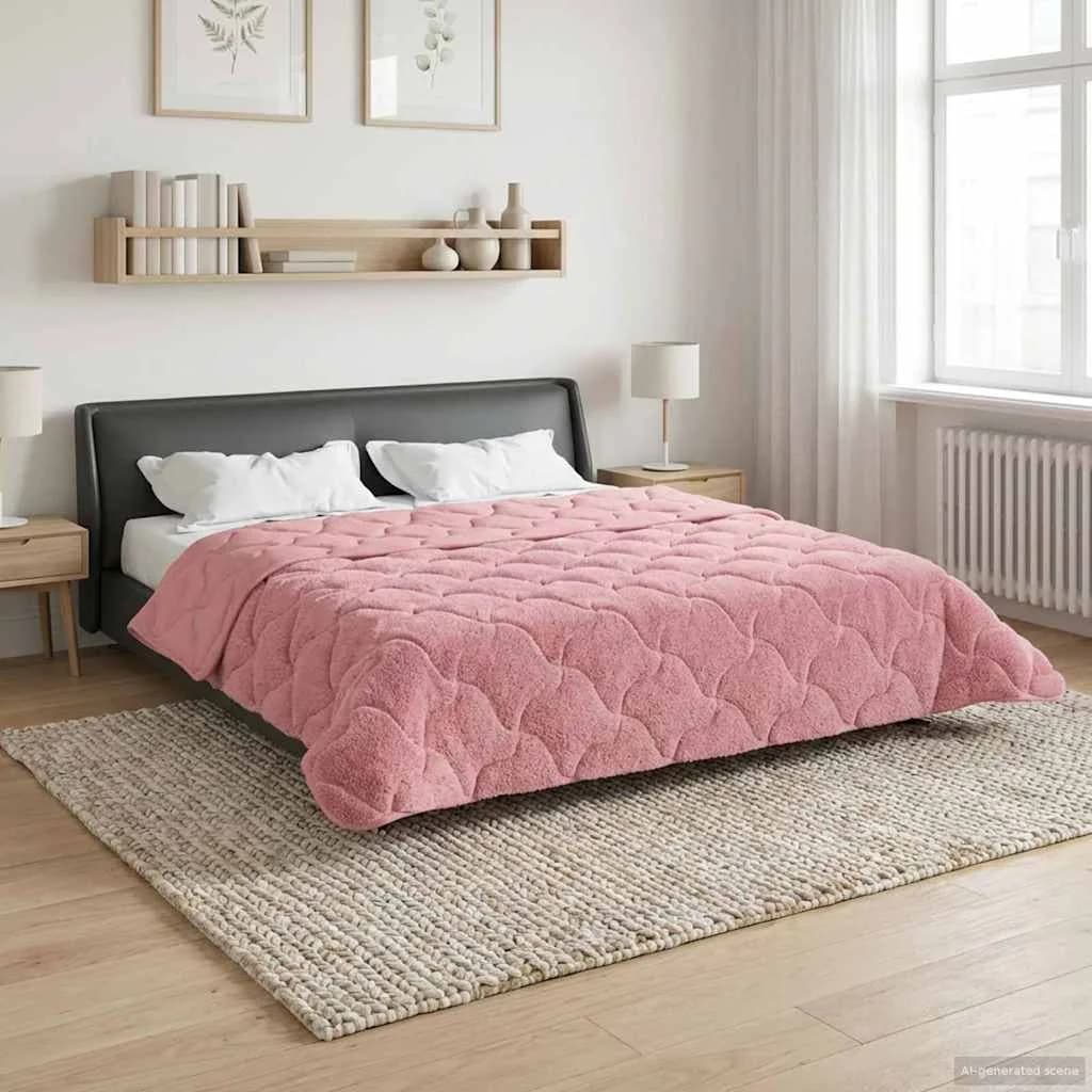Zimska posteljnina Roza 220 x 240 cm Mikrofibra in Teddy flis