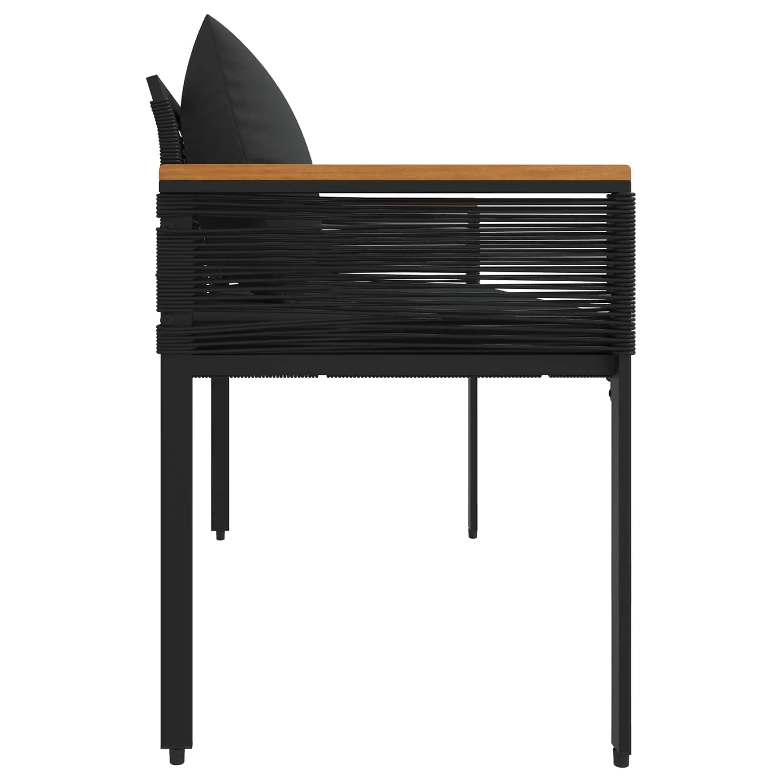 Zunanja klop z blazino Črna 117 x 54 x 74.5 cm poli ratan - slika 6