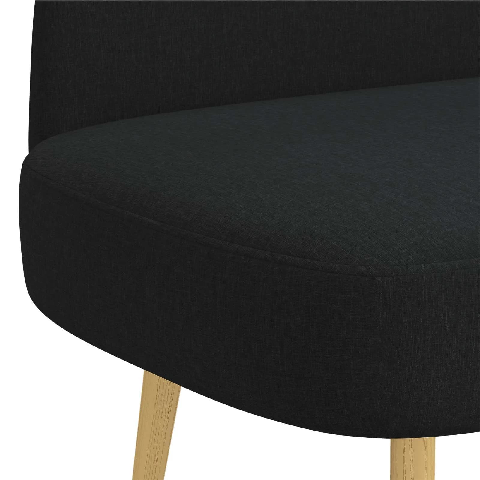 Oblazinjena klop z naslonom Črna 110 x 60 x 76 cm Poliester - slika 5