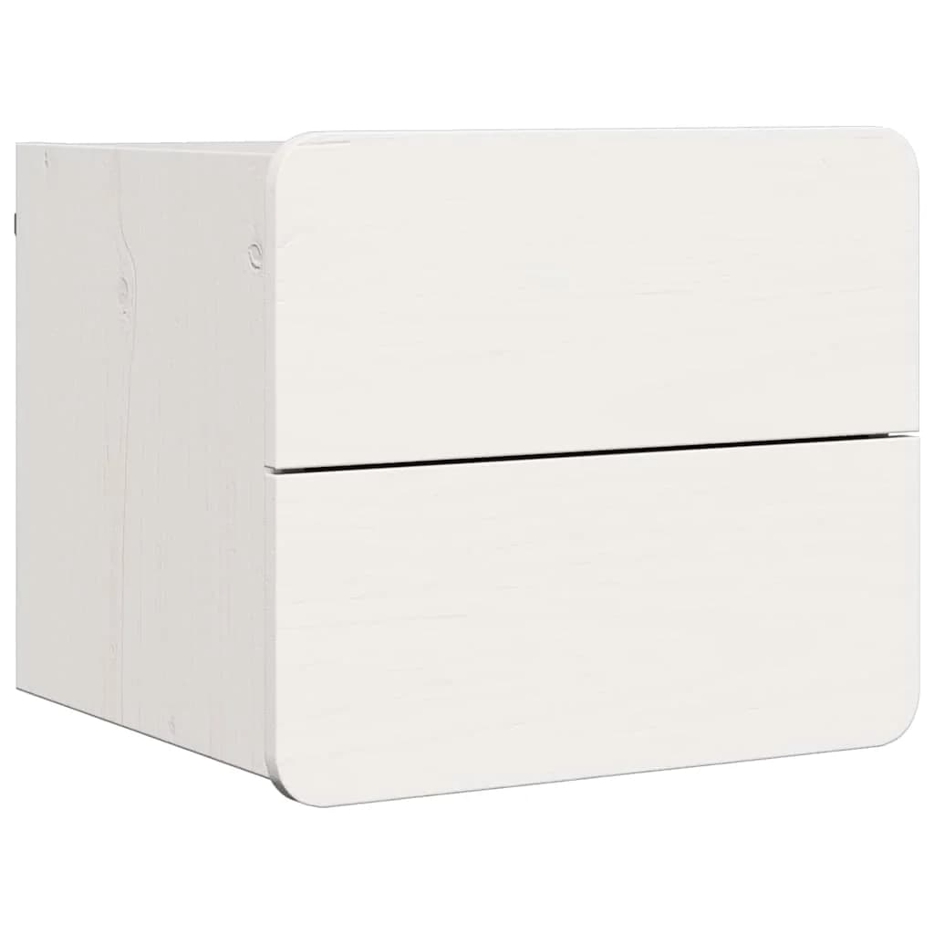 Nočna omarica s predalom Bela 39 x 34 x 33 cm Trdna borovina - slika 2