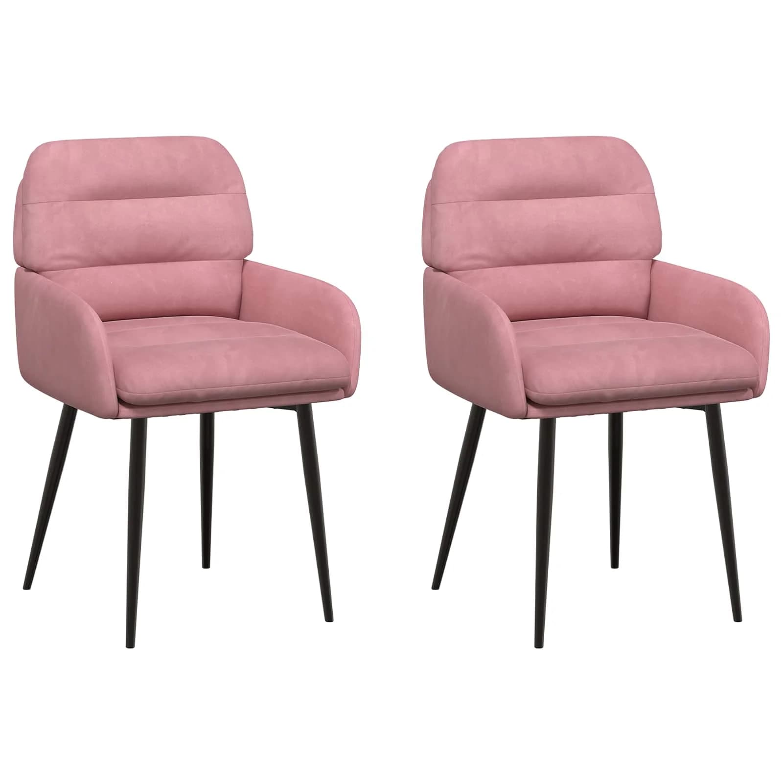 Jedilni stoli 2 kos Žamet Roza 59 x 59,5 x 90 cm - slika 2
