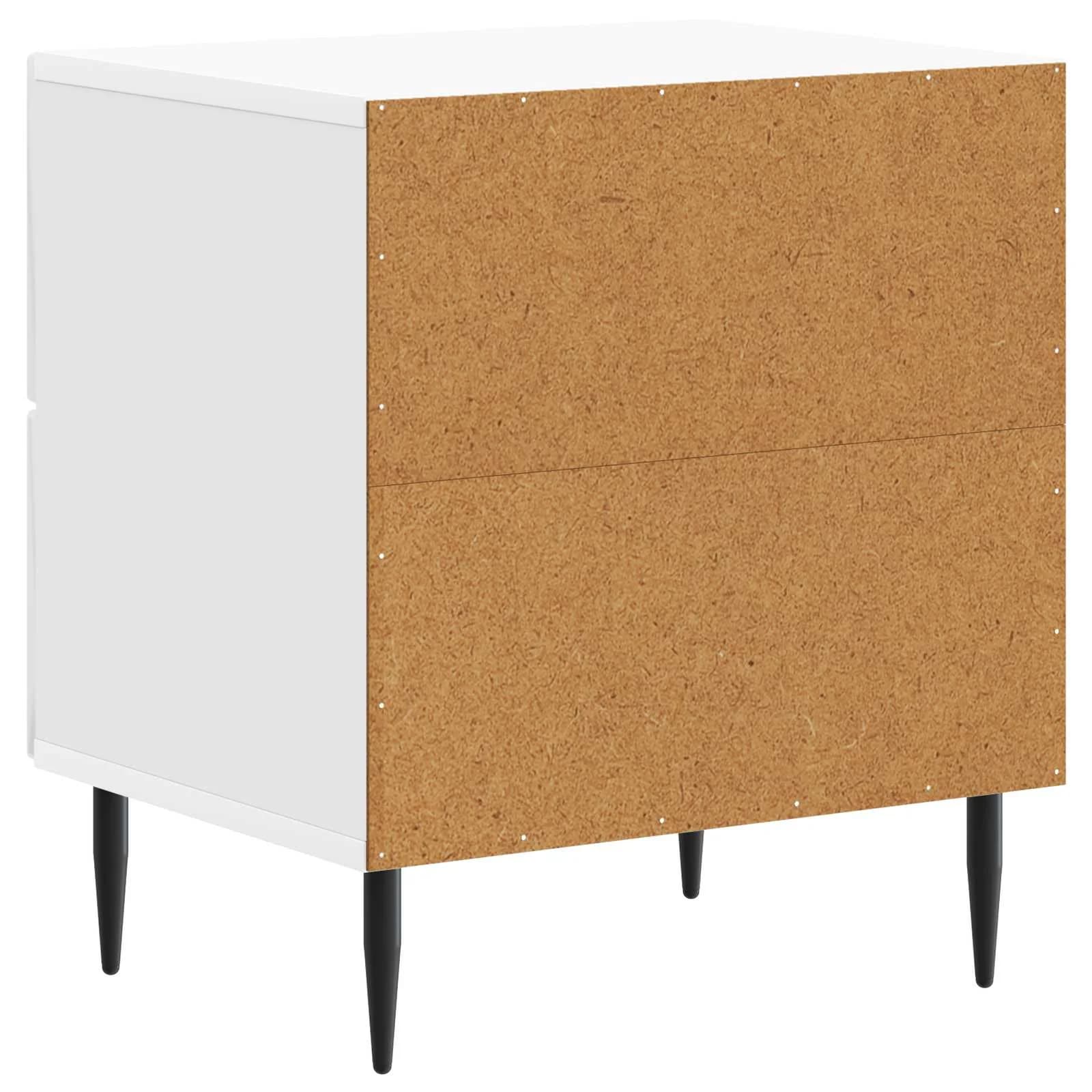 Nočna omarica 2 kos Bela visok sijaj 43 x 34,5 x 47,5 cm - slika 9