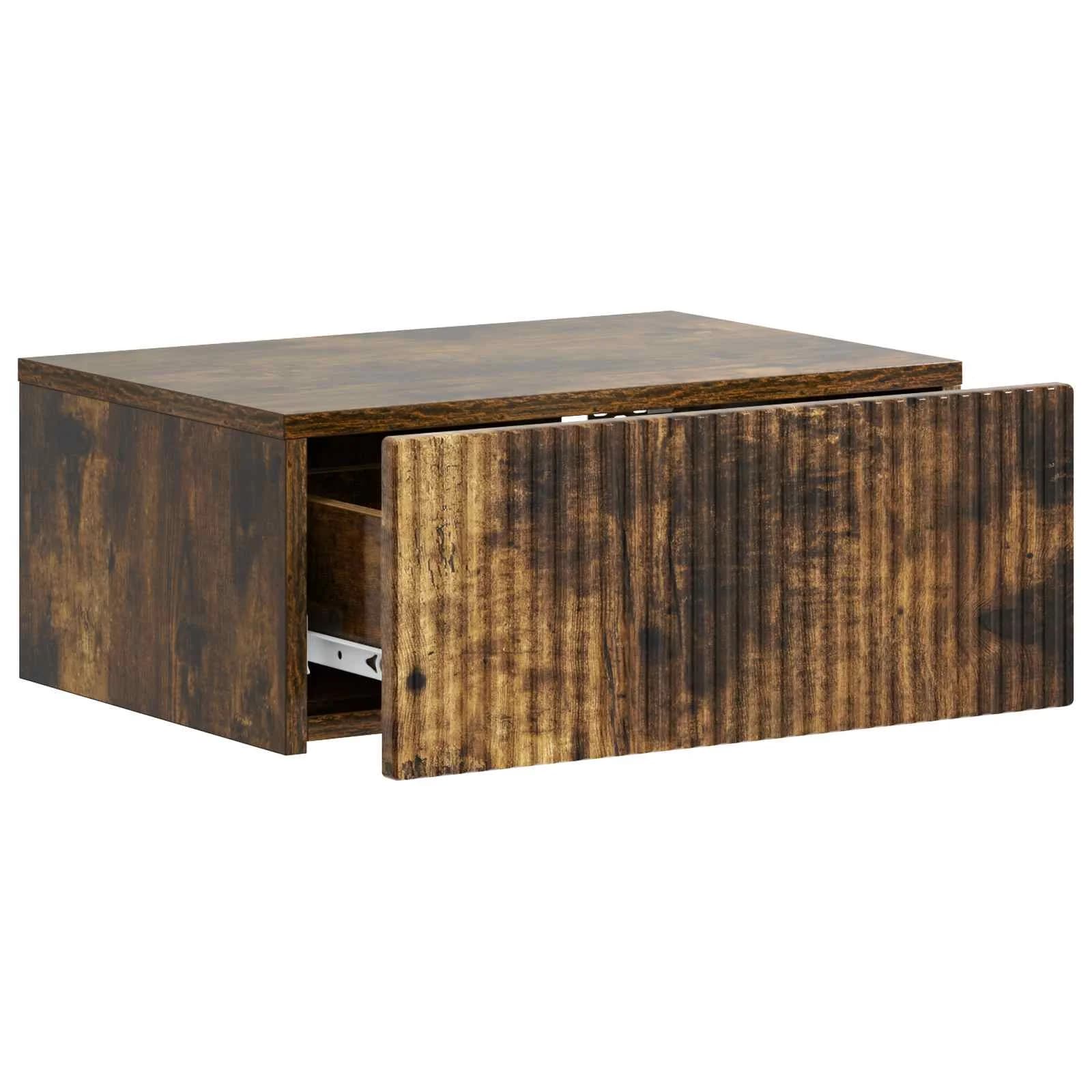 Stenski nočni omarici 2 kos Dimljen hrast 49 x 34,5 x 20 cm - slika 6
