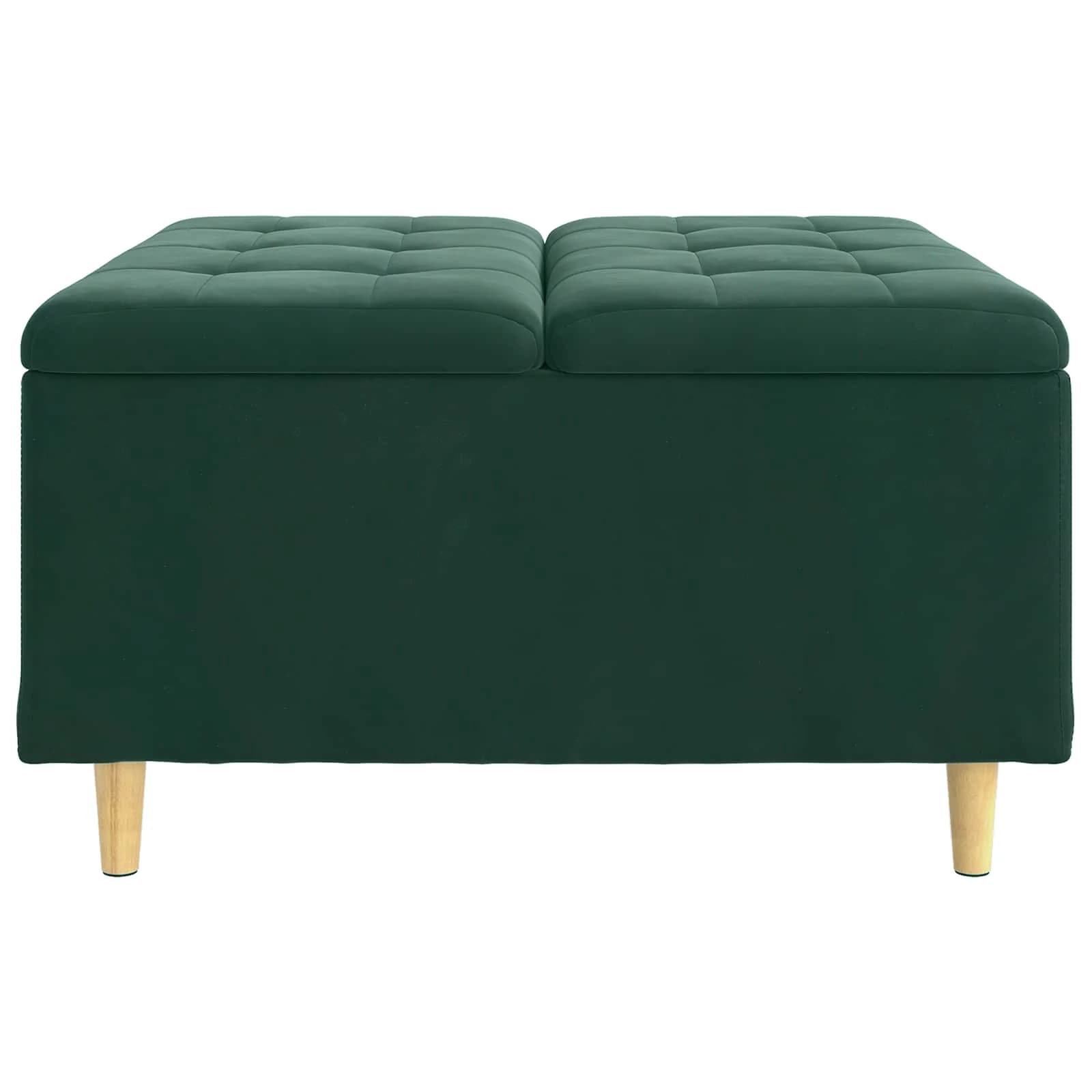 Shranjevalna tabureta Temno zelena 80 x 80 x 45 cm Žamet - slika 5