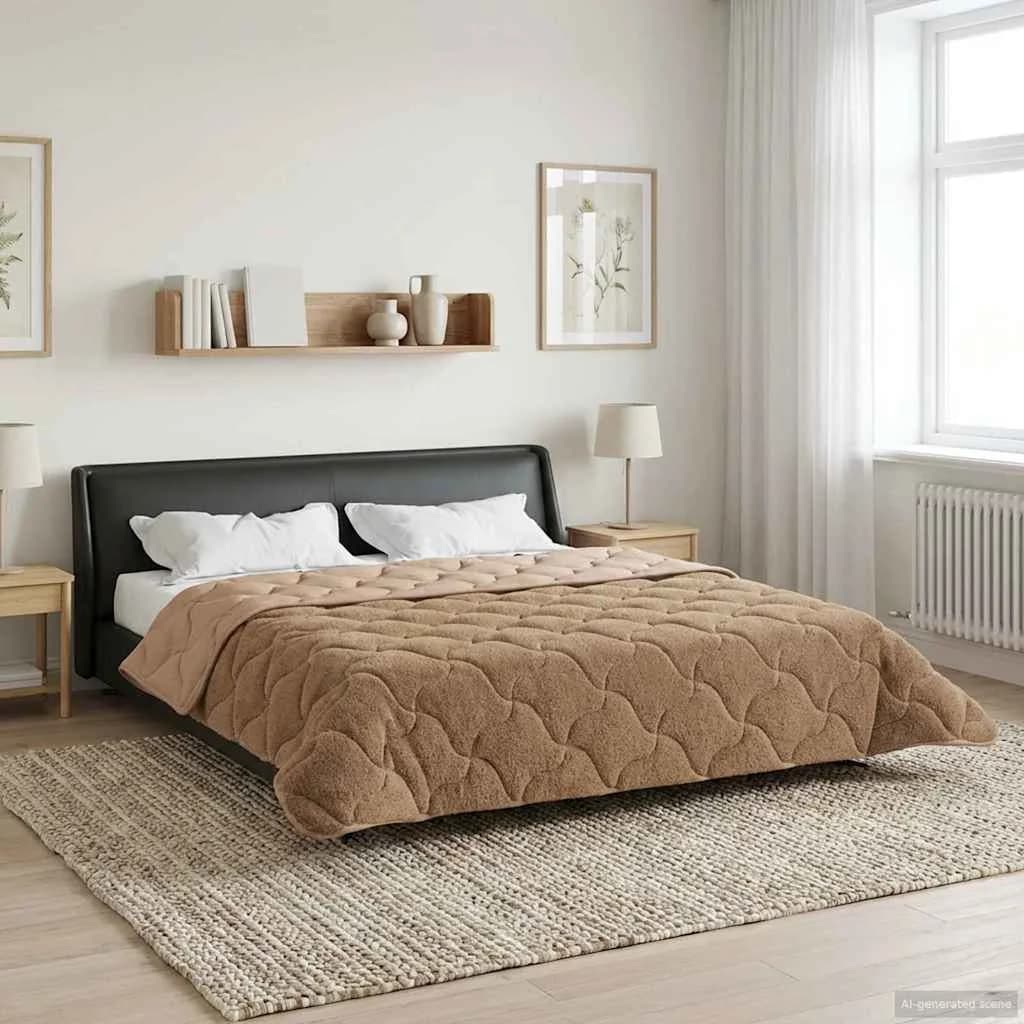 Zimska posteljnina Taupe 220 x 260 cm Mikrofibra in Teddy flis