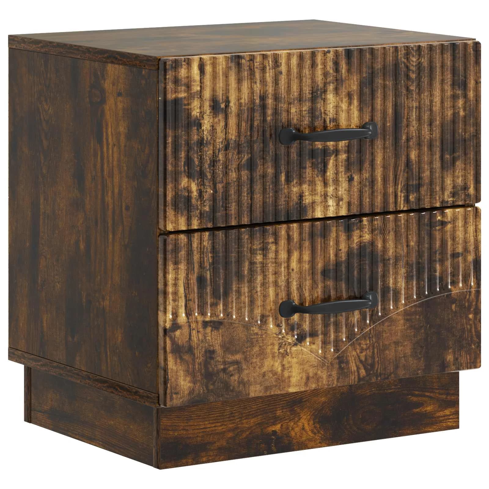 Nočna omarica Dimljen hrast 43 x 34,5 x 44,5 cm Inženirski les - slika 2