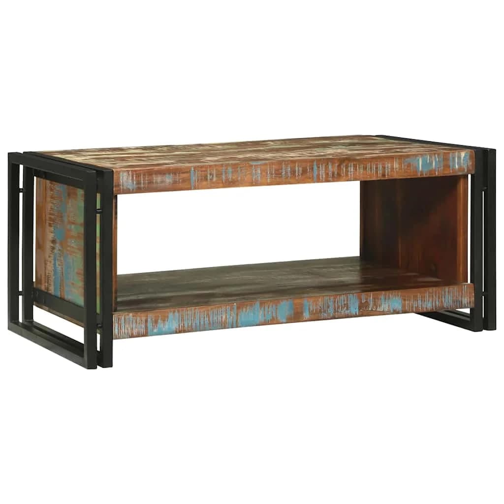 Klubska miza večbarvno 90 x 50 x 38 cm Trdna obnovljena les - slika 2