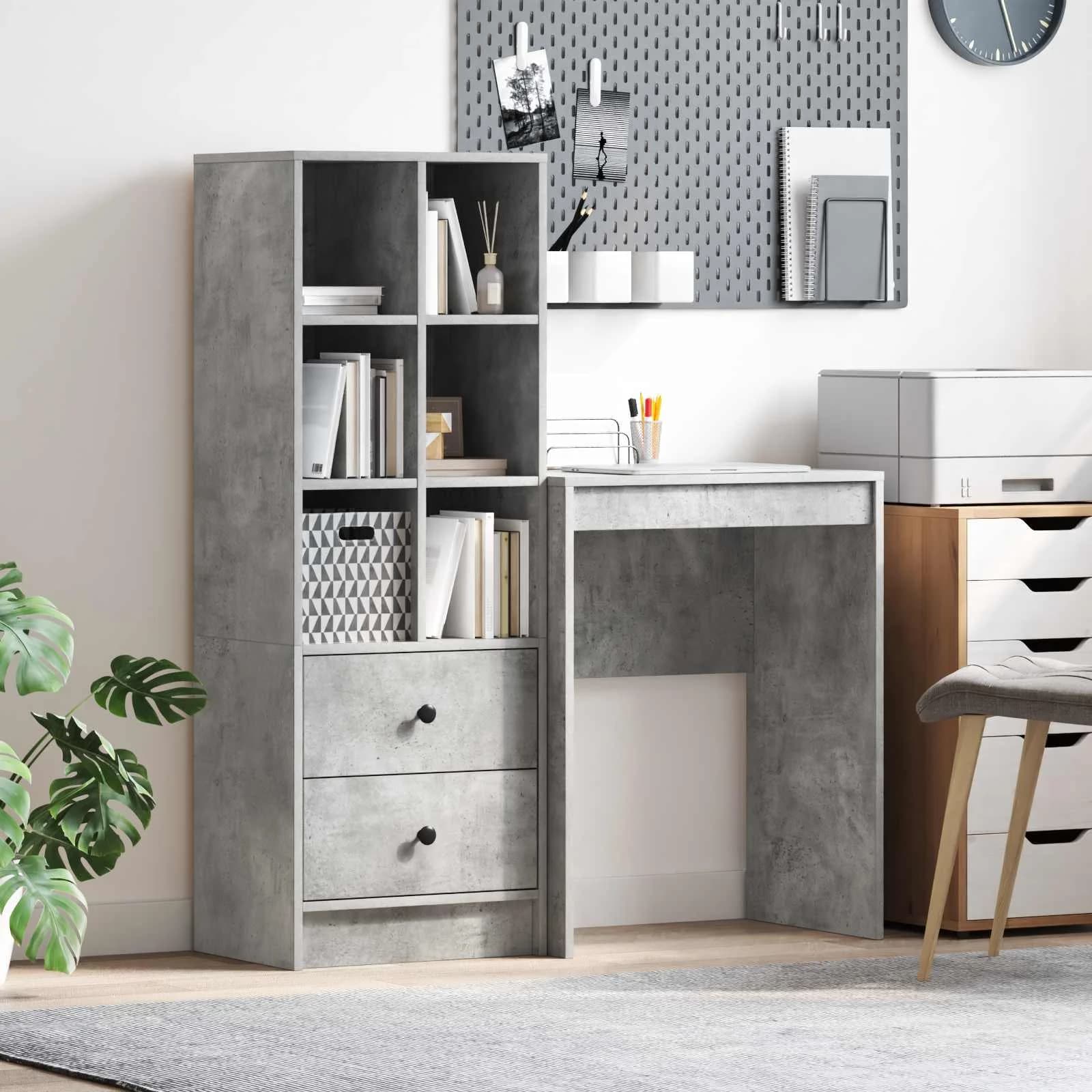 Miza Betonsko siva 105,5 x 34 x 127 cm 2 kos
