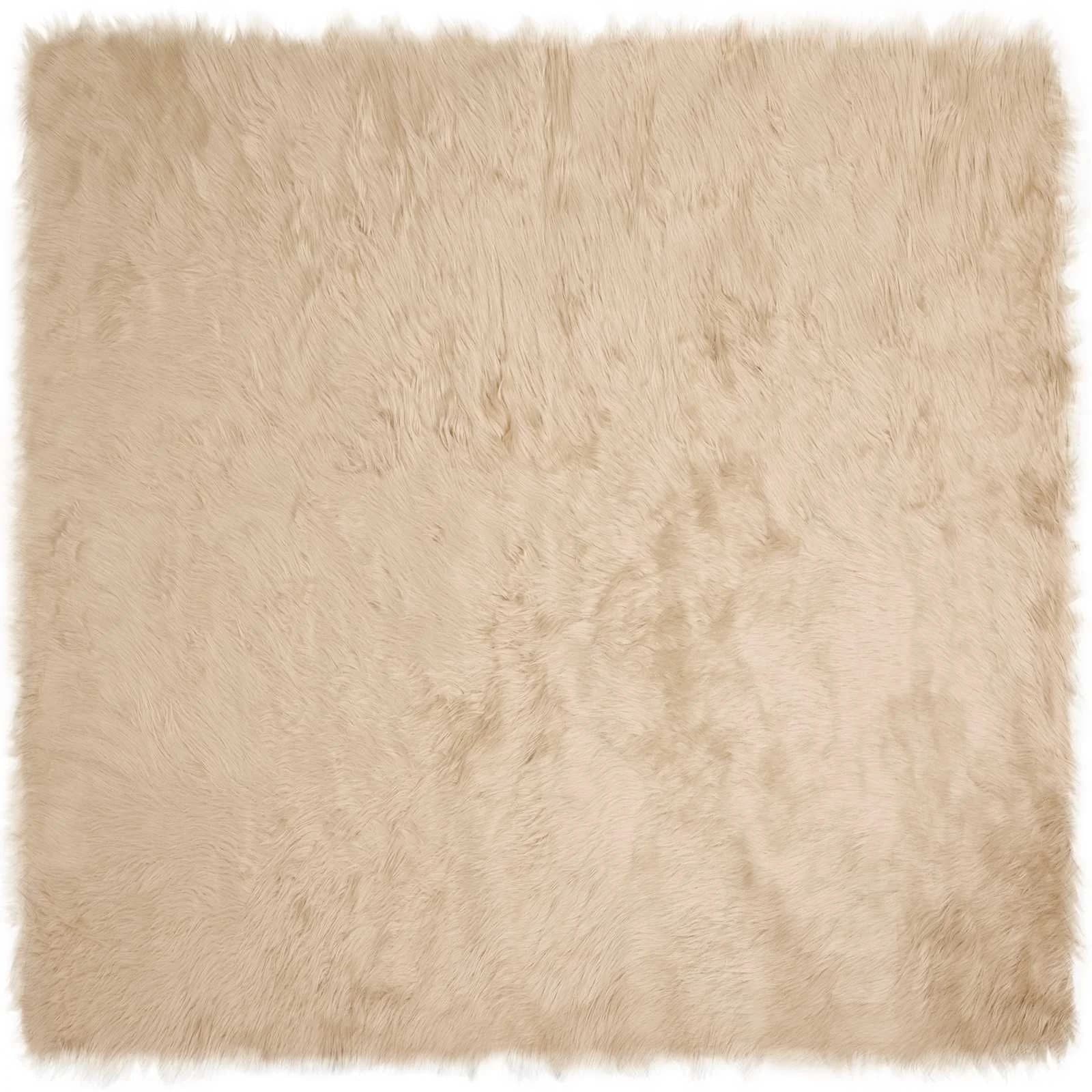 Preproga iz umetnega ovčjega krzna TAFALLA Bež 200 x 200 cm - slika 2
