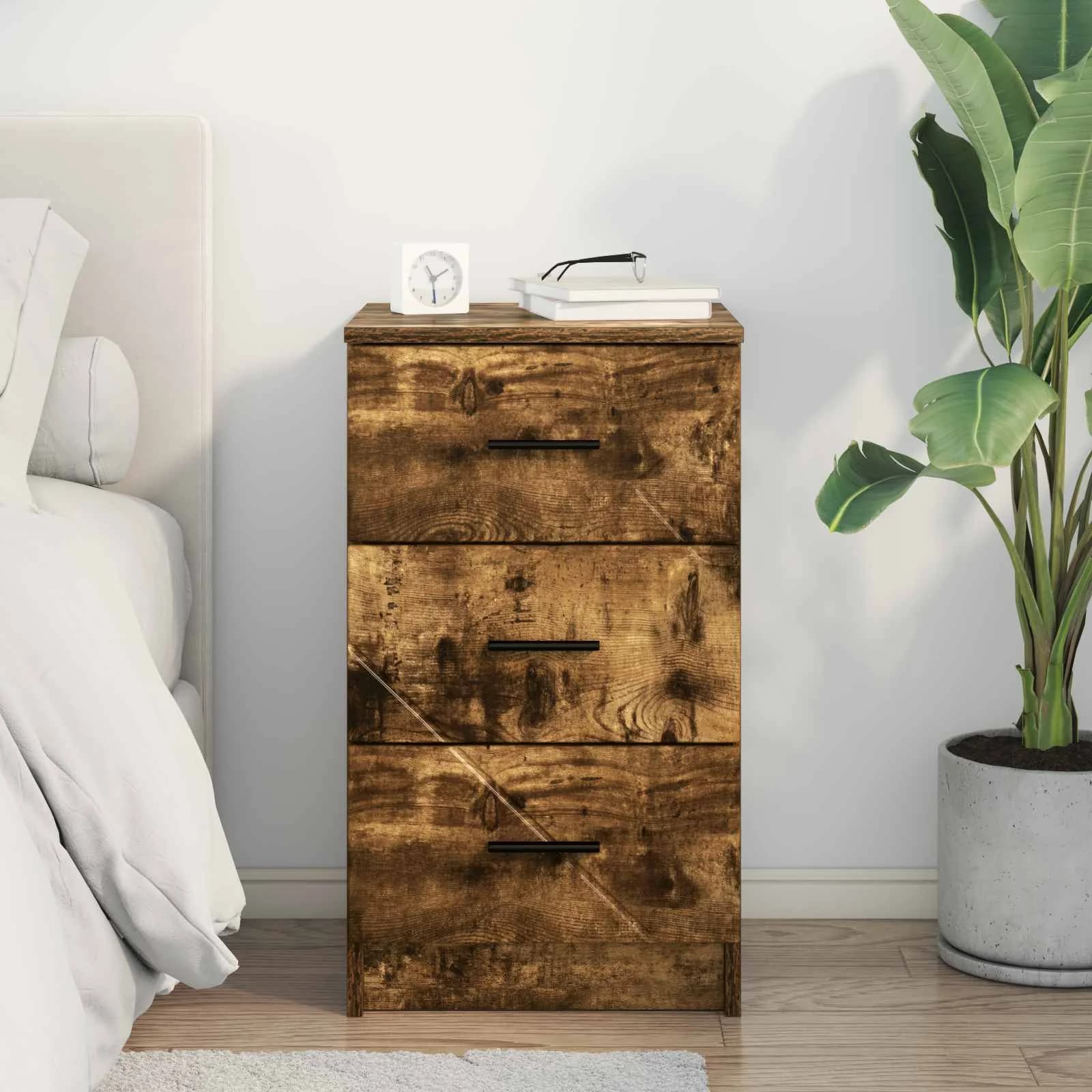 Nočna omarica Dimljeni hrast 38 x 38 x 66 cm Inženirski les - slika 4