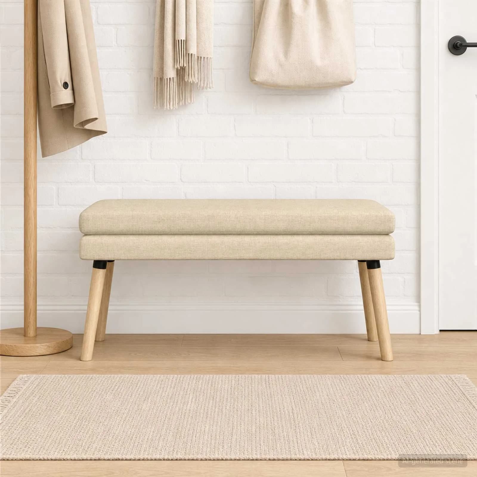 Dvojna klop Krem 110 x 40 x 47 cm Blago - slika 4