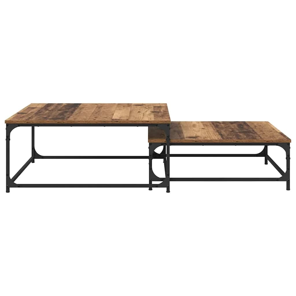 Klubska miza 2 kos Star les 80 x 80 x 35 cm Inženirski les - slika 5